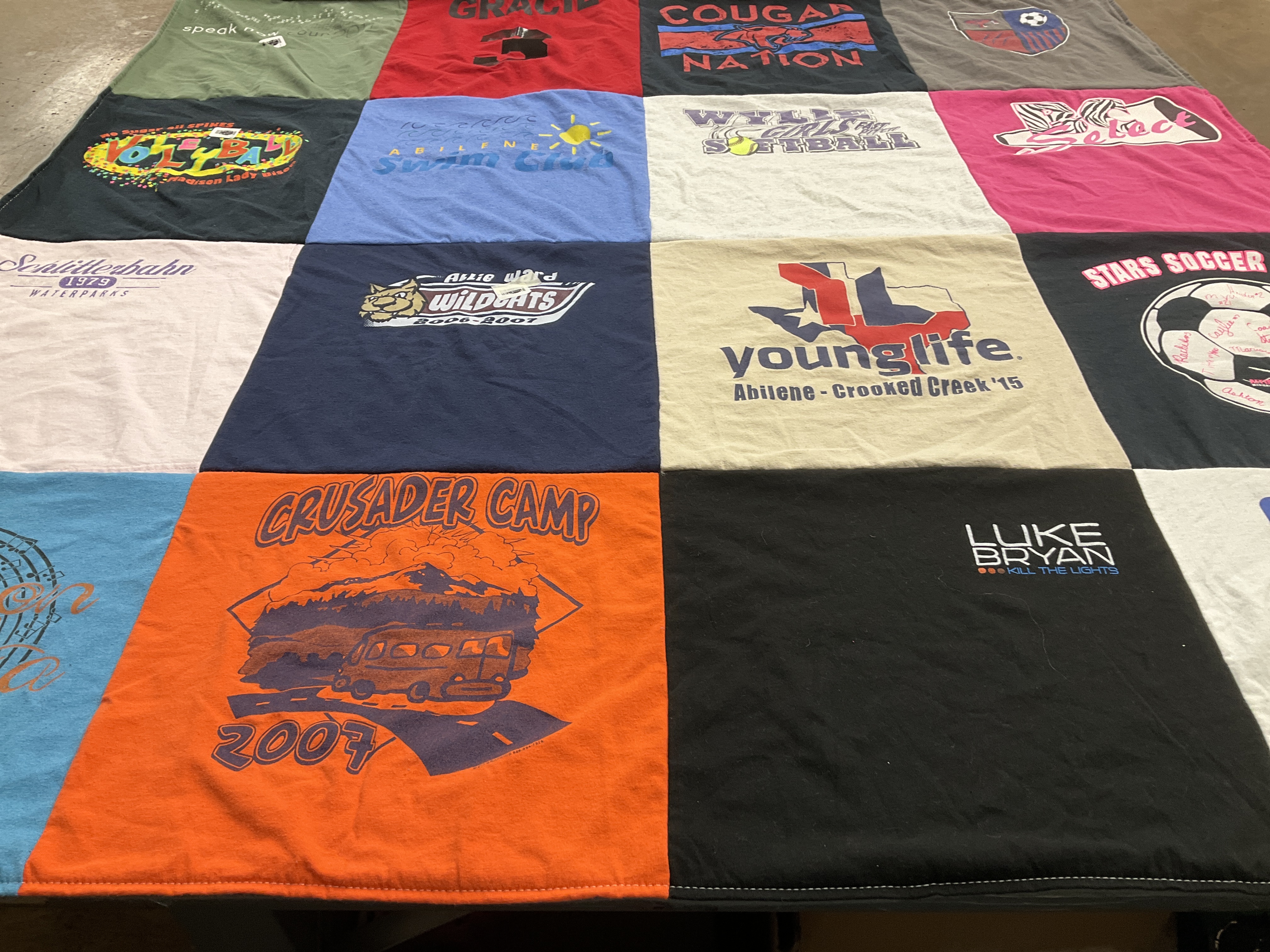 T-shirt quilt featuring wildcats, cougar nation by Melissa from TX