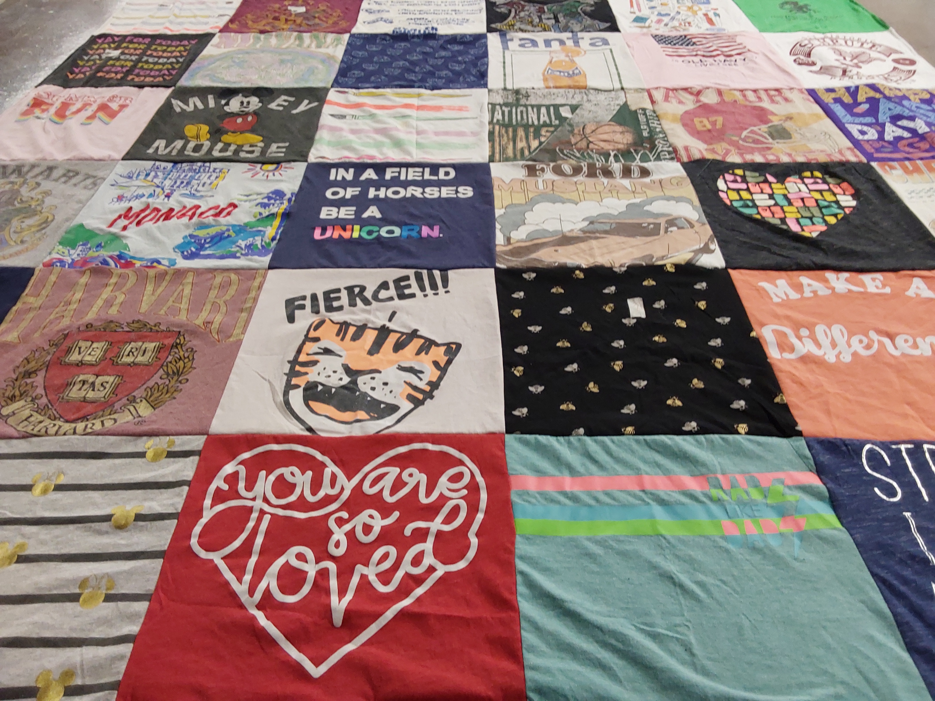 T-shirt quilt from harvard university by Jessica from PA