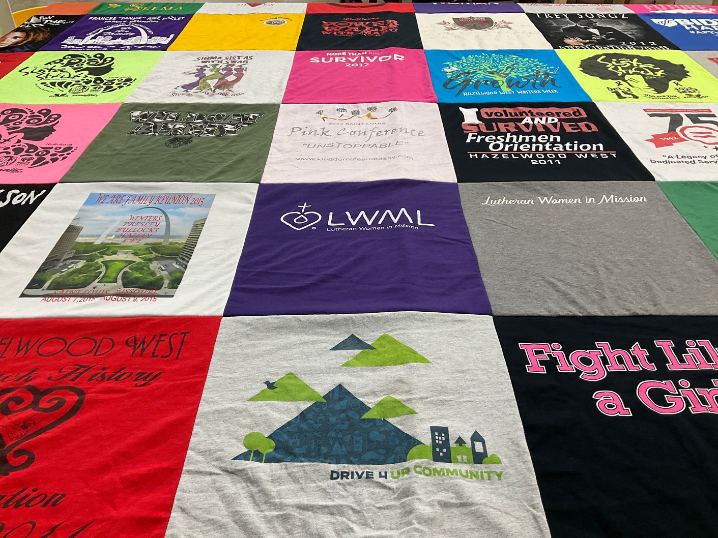 T-shirt quilt from hazelwood west high school by Kristina from MO