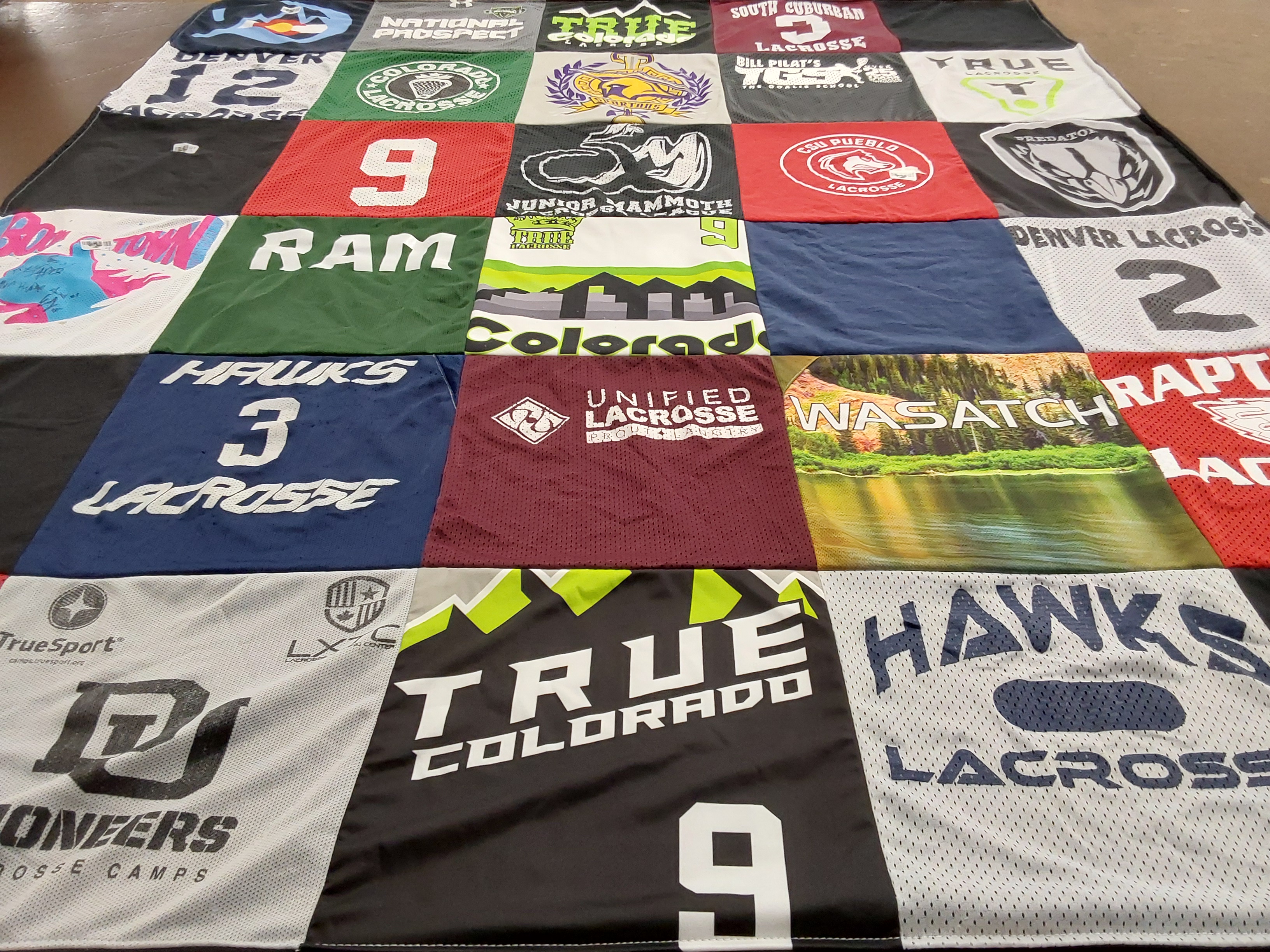 T-shirt quilt featuring denver lacrosse, colorado rapids by Laryce from CO