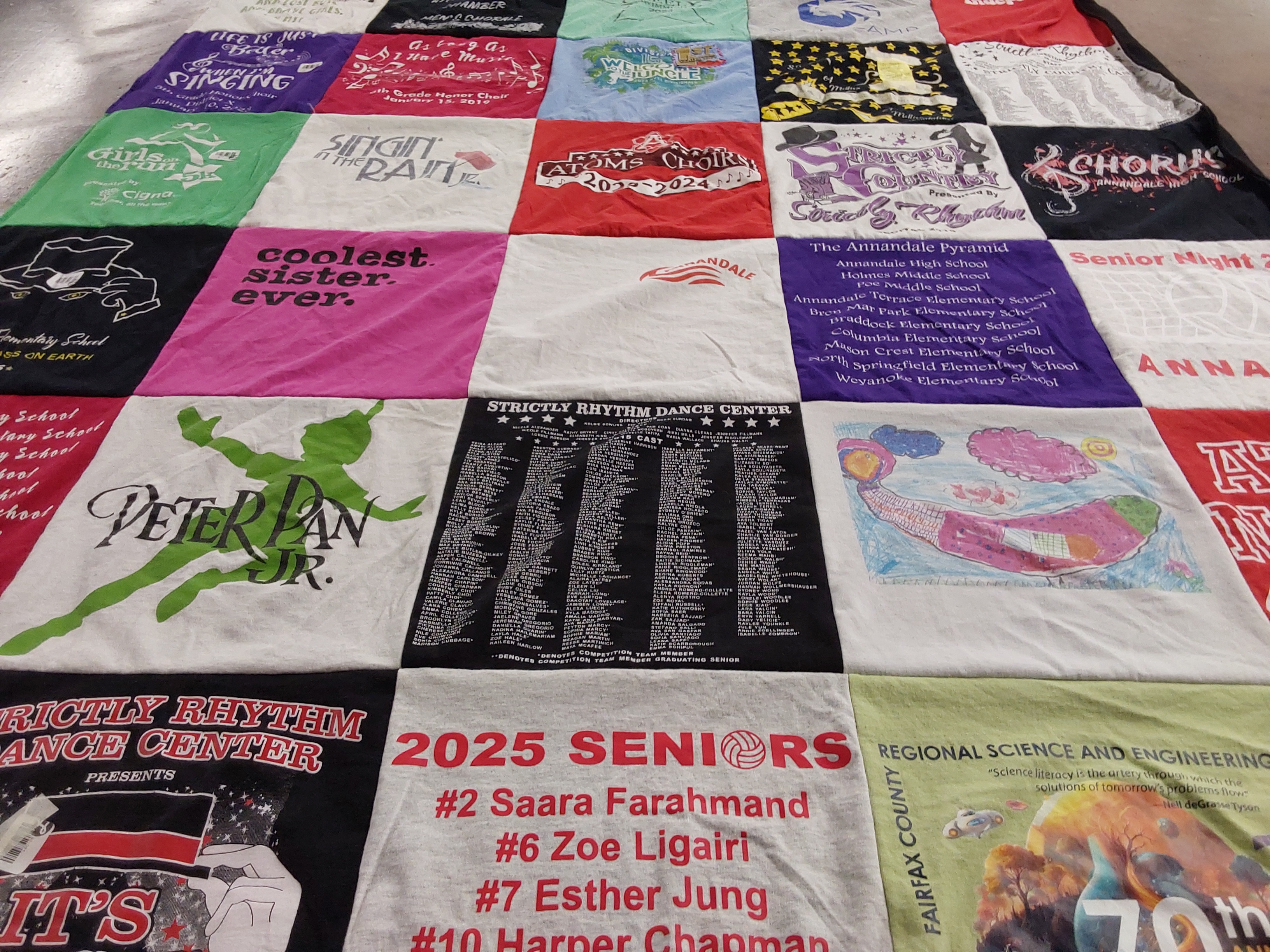 T-shirt quilt from annandale high school, hollin mead elementary school by Allison from VA