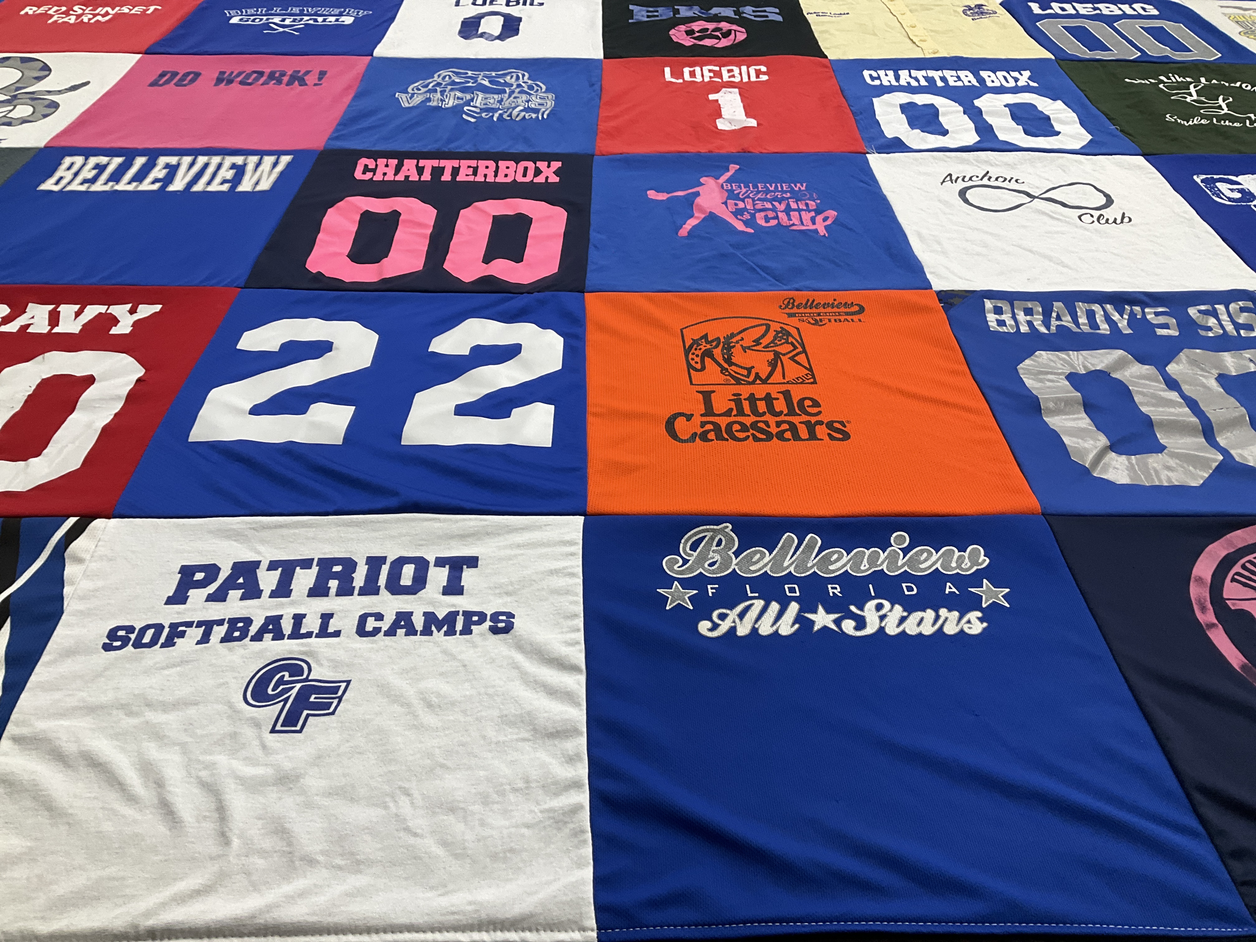 T-shirt quilt featuring belleview all stars by Heidi from FL