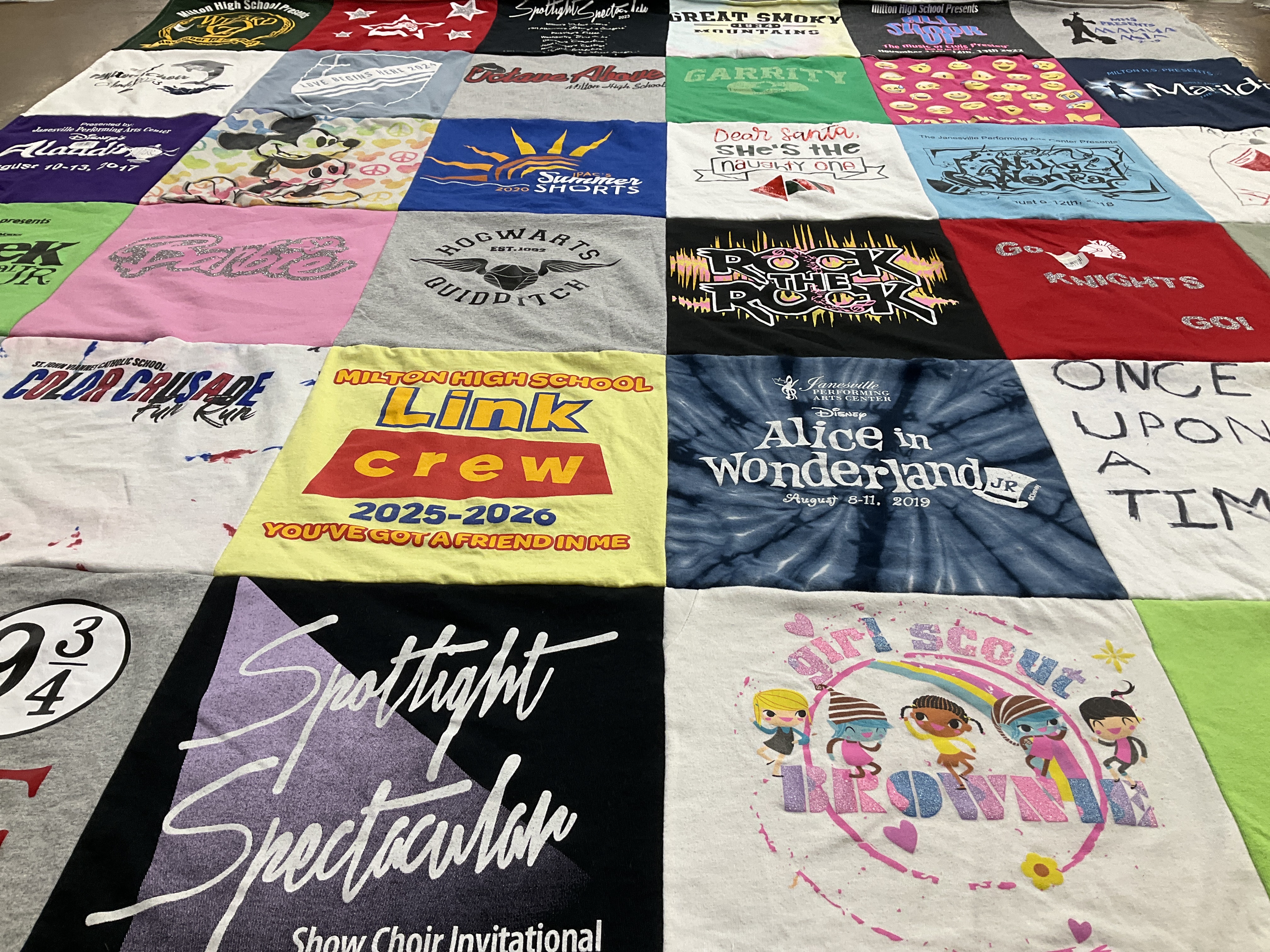 T-shirt quilt from milton high school by Stacey from WI