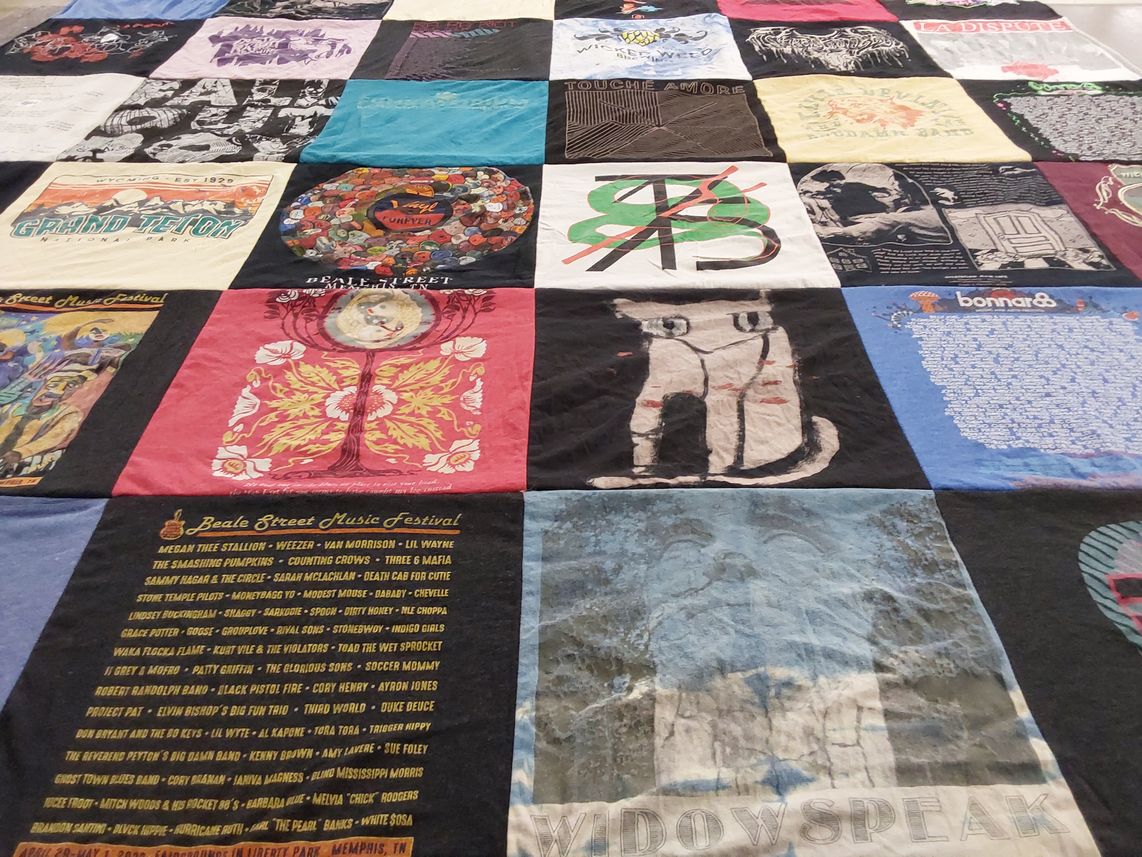 T-shirt quilt with music, festivals themes by Evan from FL
