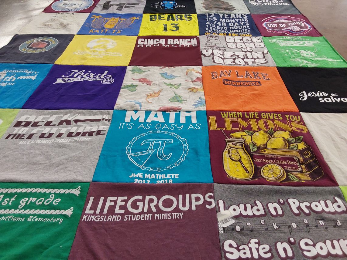 T-shirt quilt featuring beaumont beach drumline by Jennifer from TX