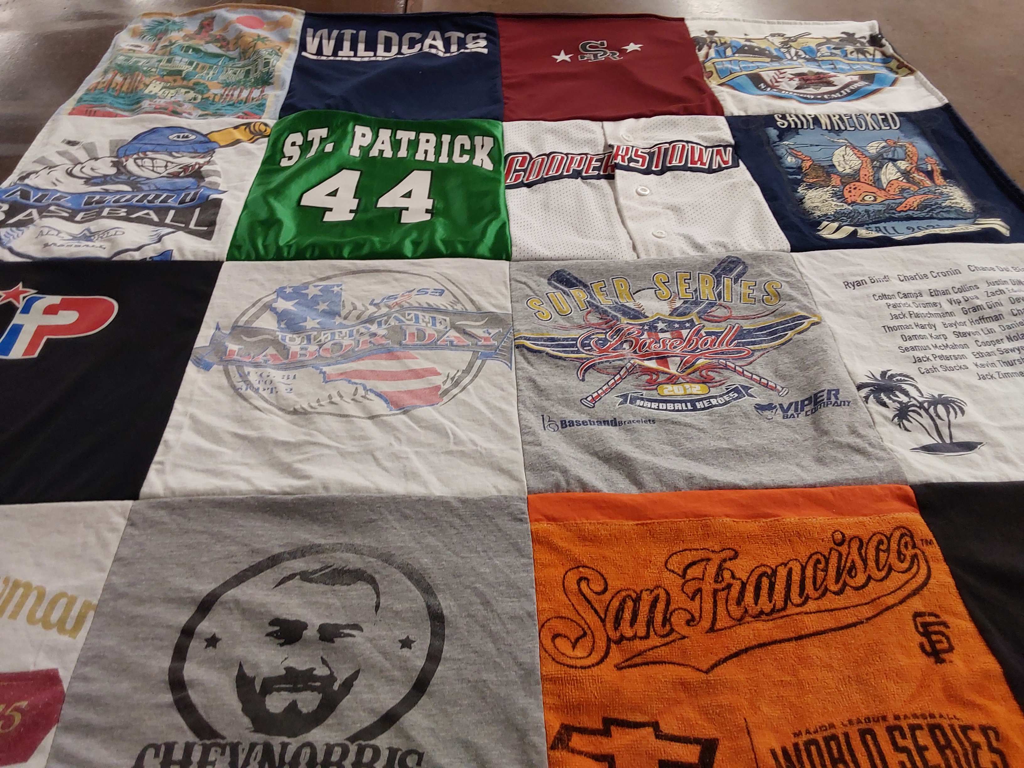 T-shirt quilt featuring san francisco giants by Sheila from NV