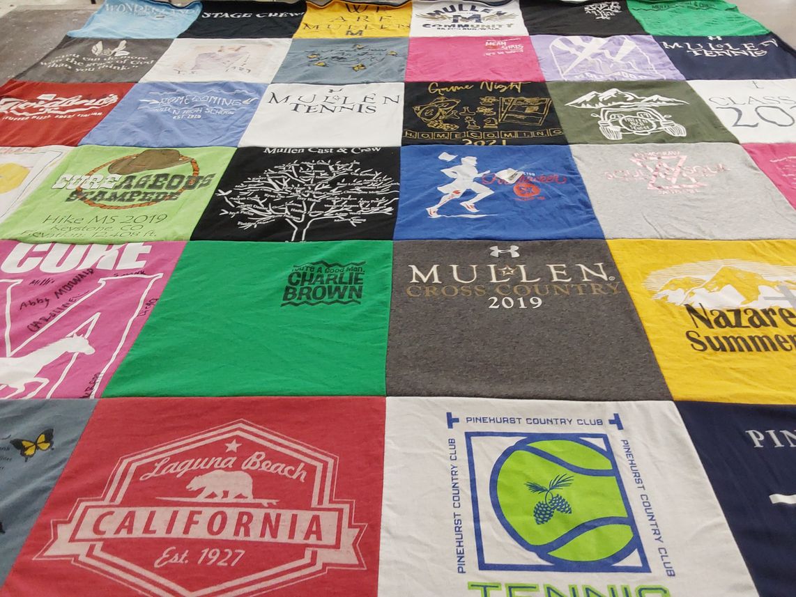 T-shirt quilt from mullen high school by Kristin from CO