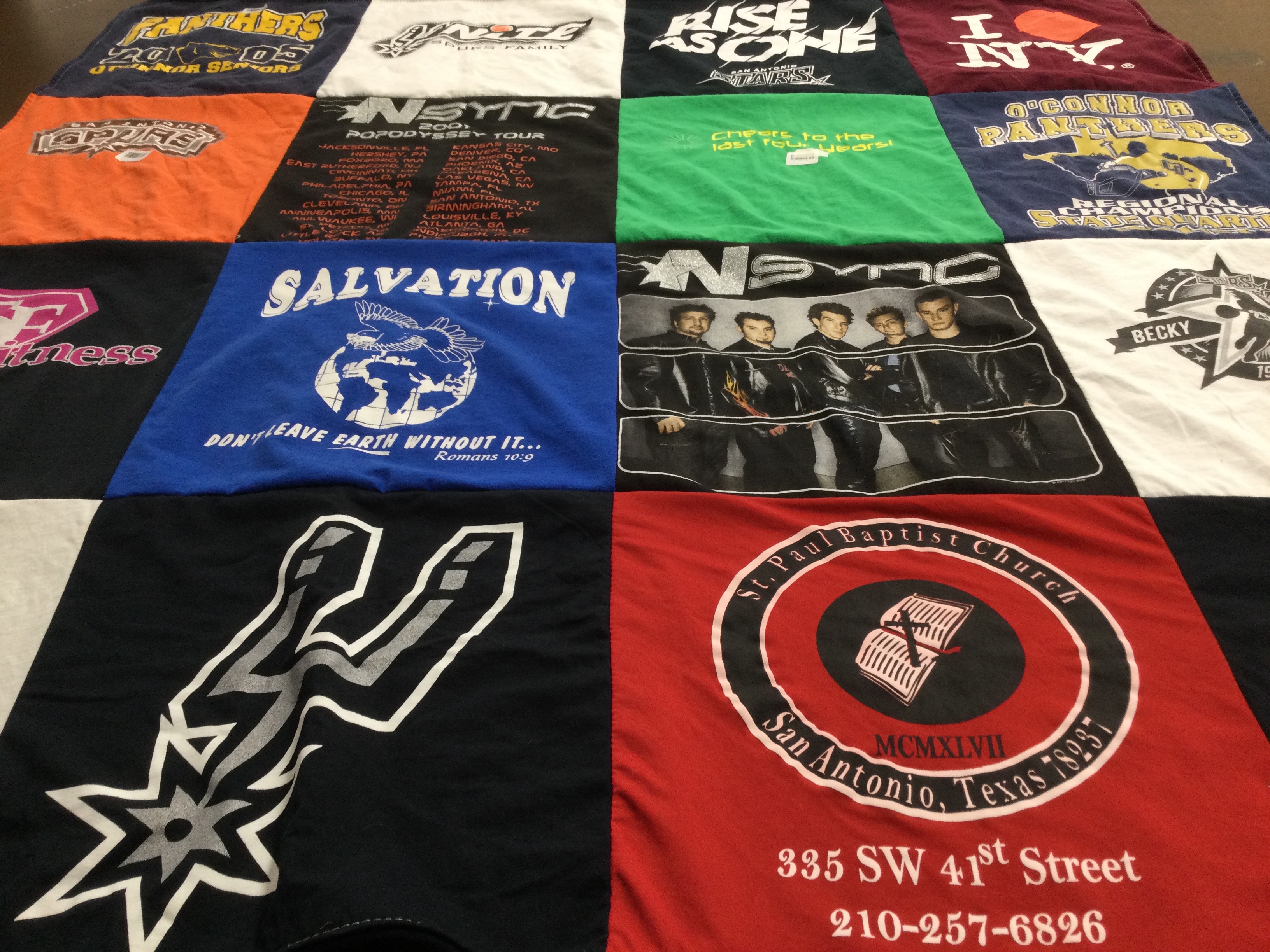 T-shirt quilt featuring san antonio spurs by Alicia from TX