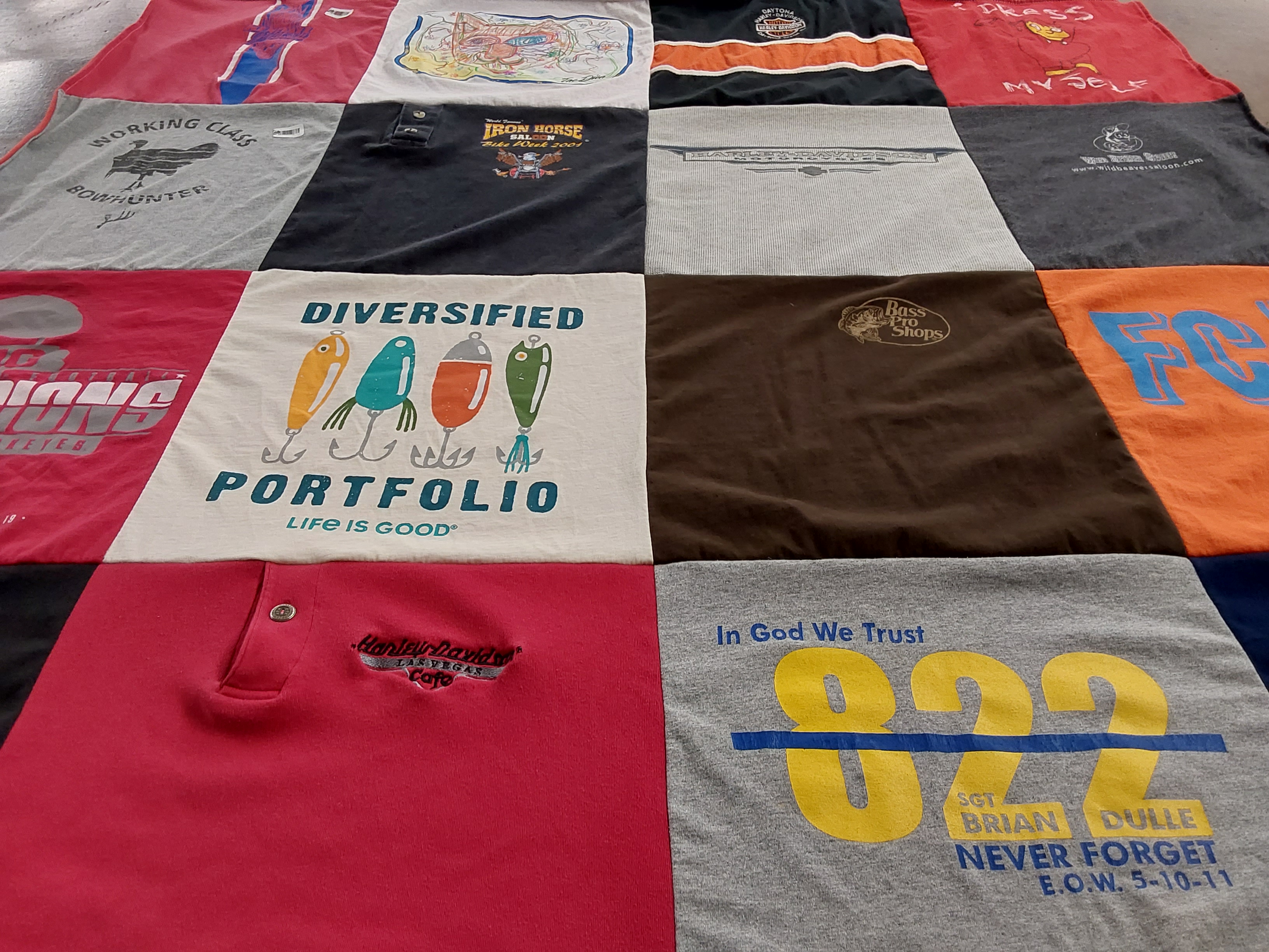 T-shirt quilt featuring lions athletes by Nicole from OH