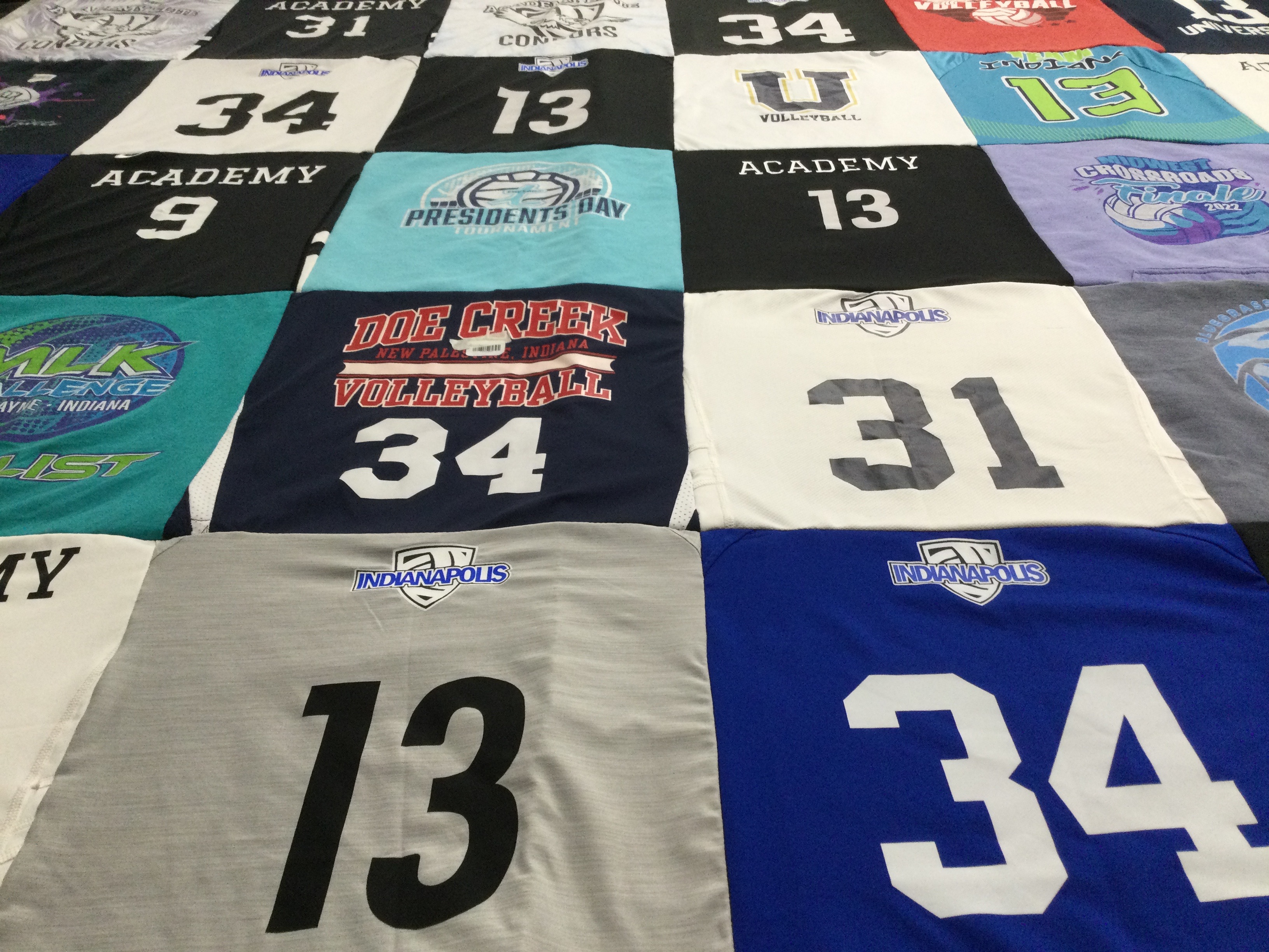 T-shirt quilt featuring volleyball team by Alisha from IN