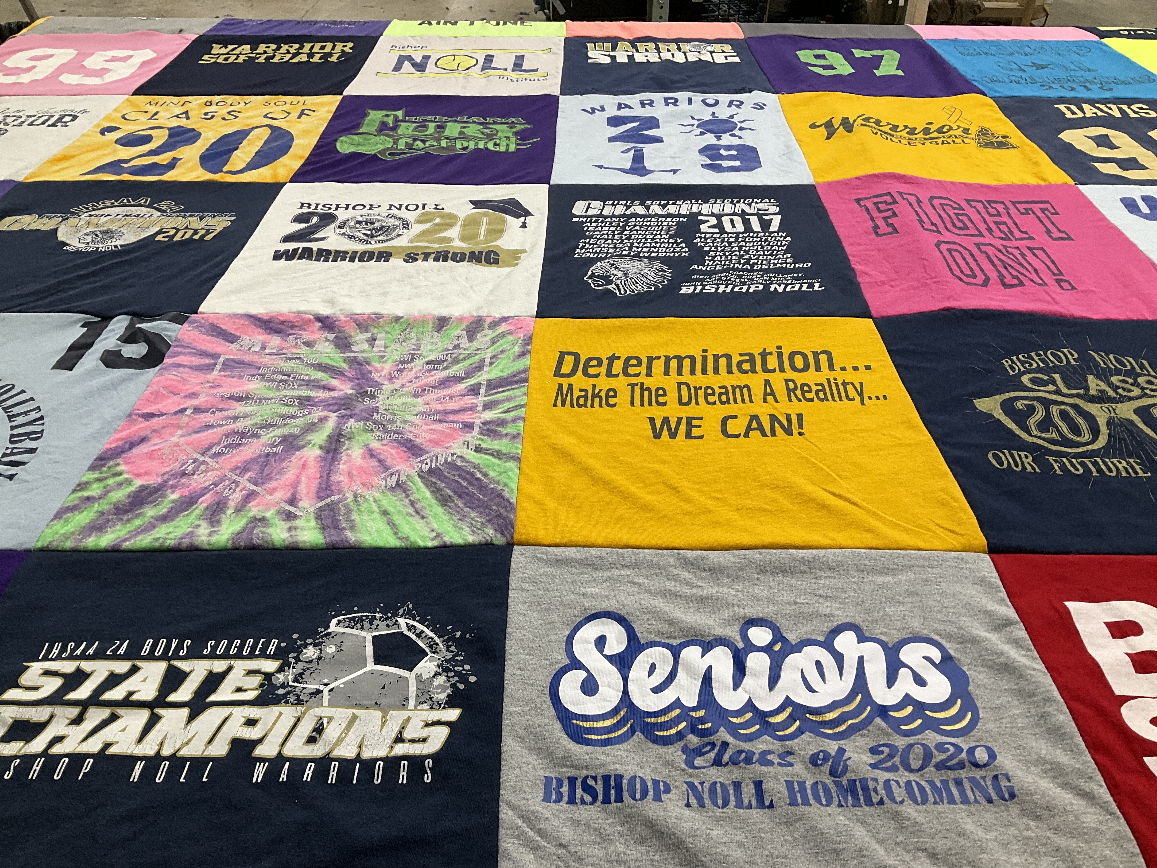 T-shirt quilt featuring bishop noll warriors by skylar from IN