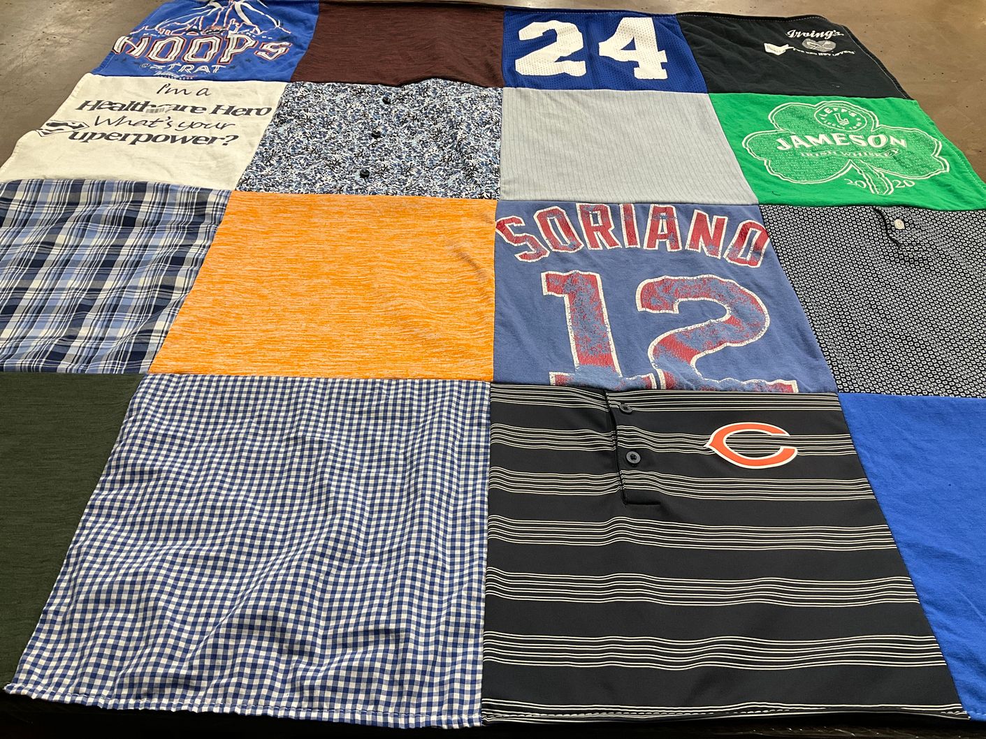 T-shirt quilt featuring chicago cubs by Allison from WI