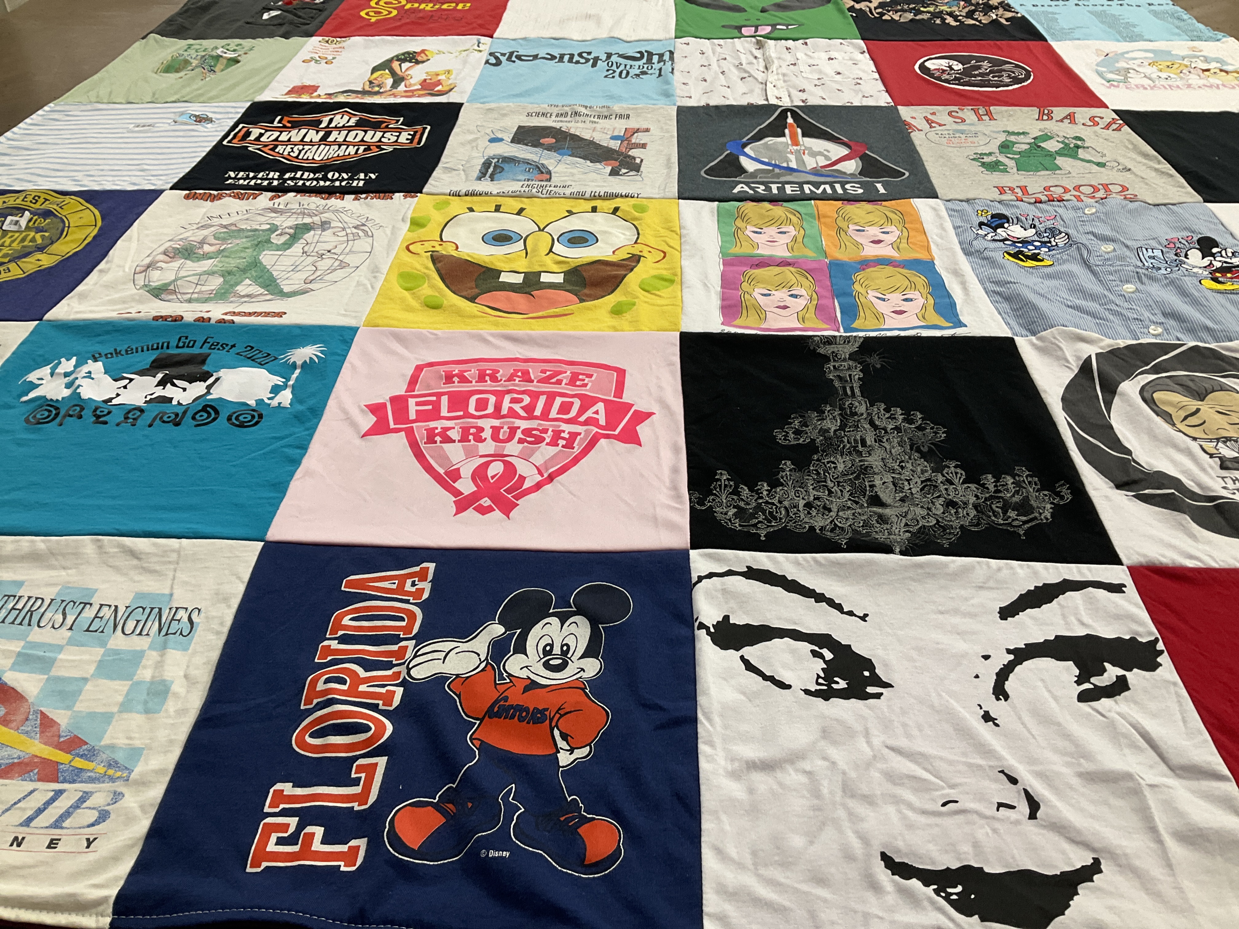 T-shirt quilt with disney, cartoons themes by Starla from FL