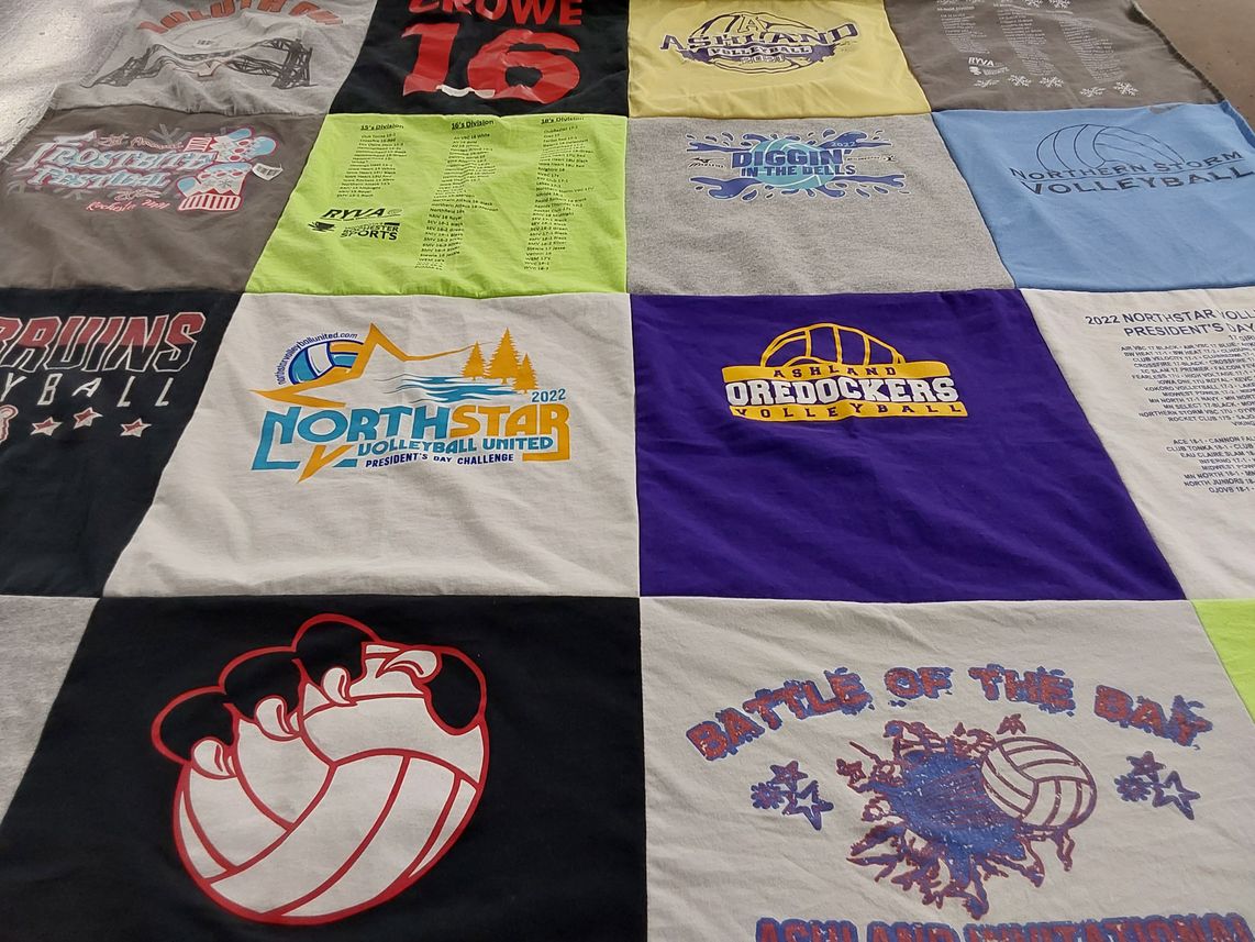 T-shirt quilt featuring oredockers volleyball, bruin volleyball by Eliza from WI