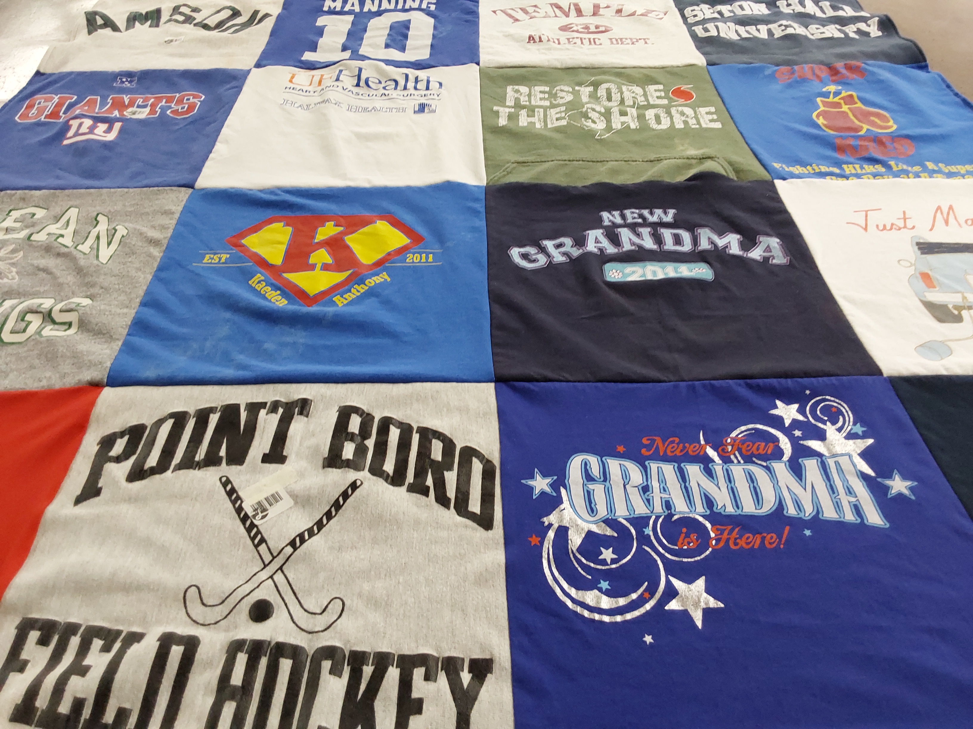 T-shirt quilt featuring giants by Kimberly from FL