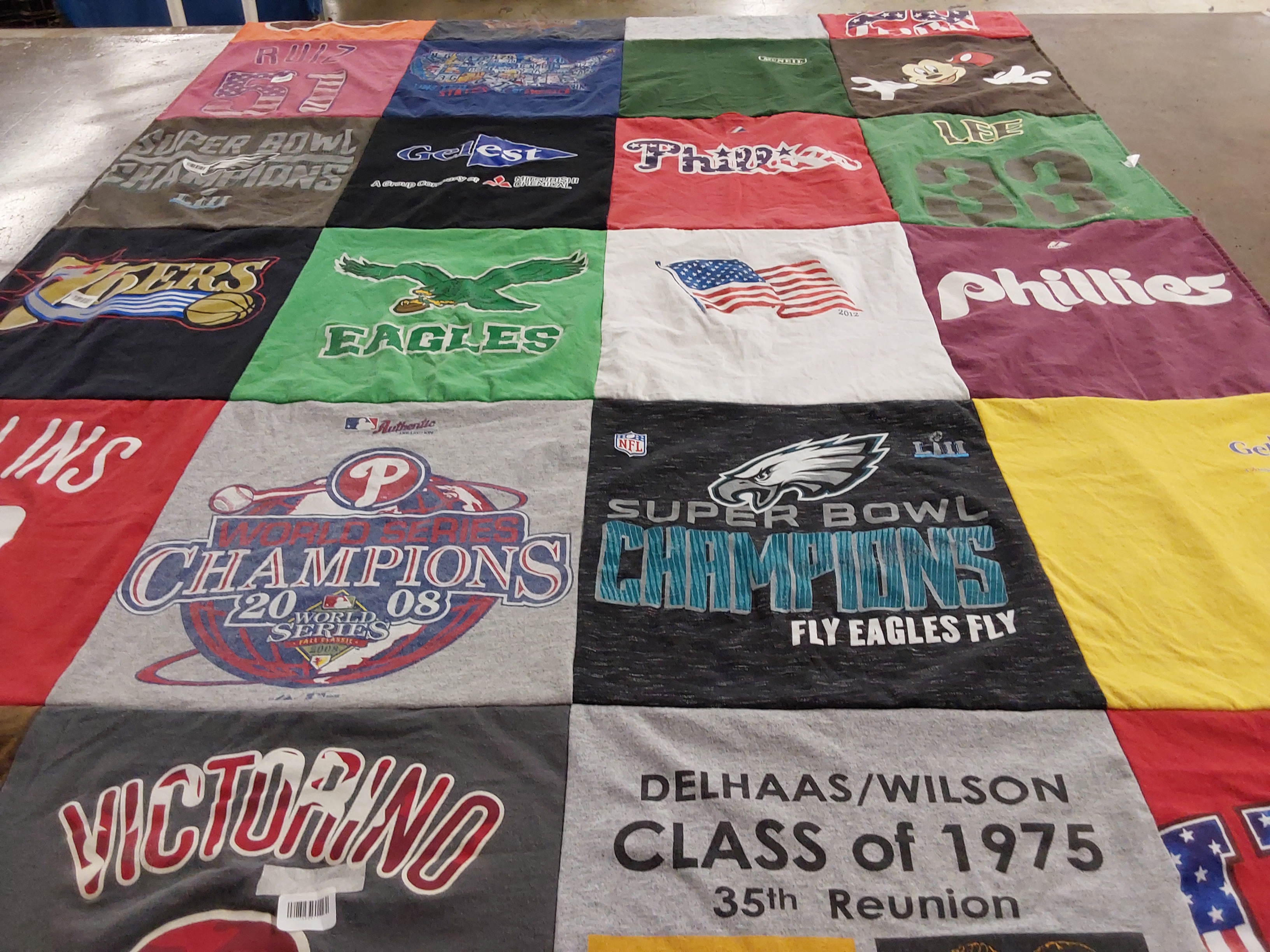T-shirt quilt featuring philadelphia phillies, philadelphia eagles by Jillian from NJ