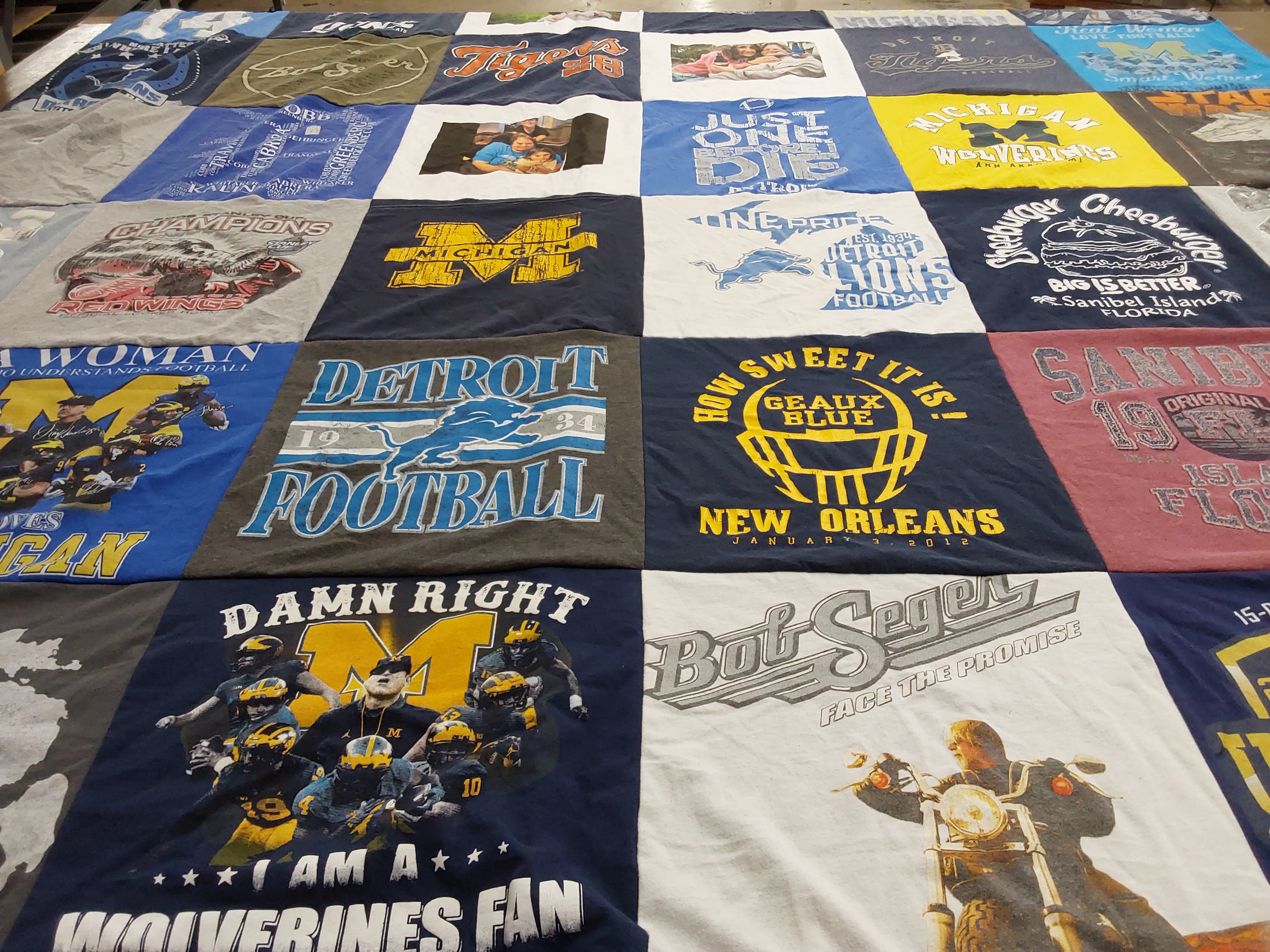 T-shirt quilt featuring detroit lions by Judy from MI