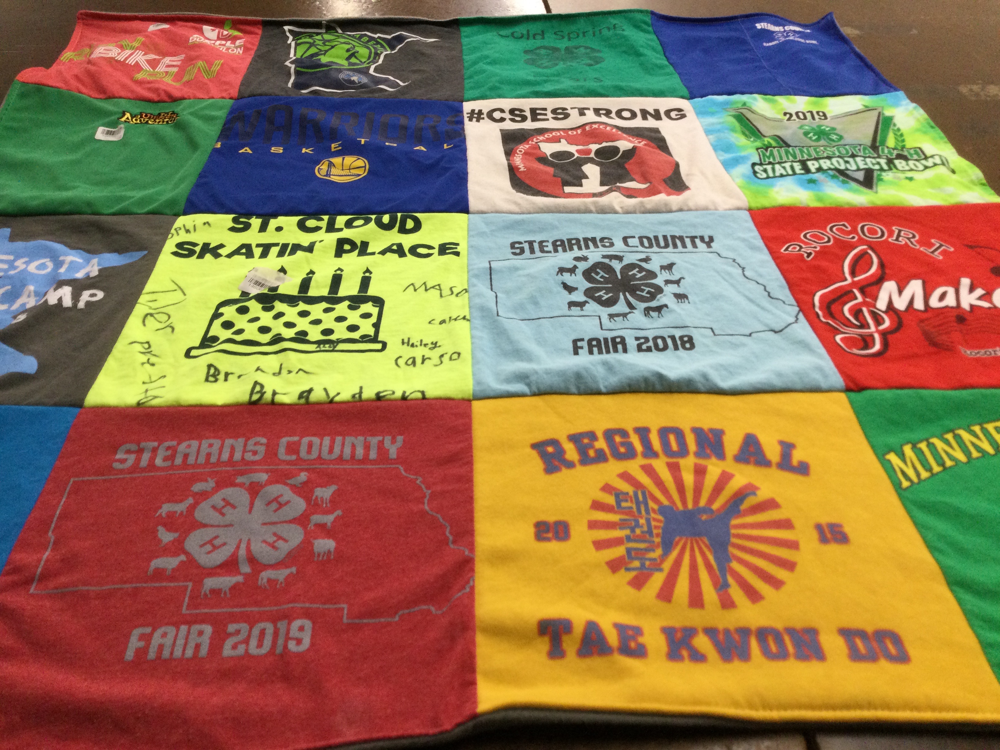 T-shirt quilt featuring warrior basketball by Kim from MN