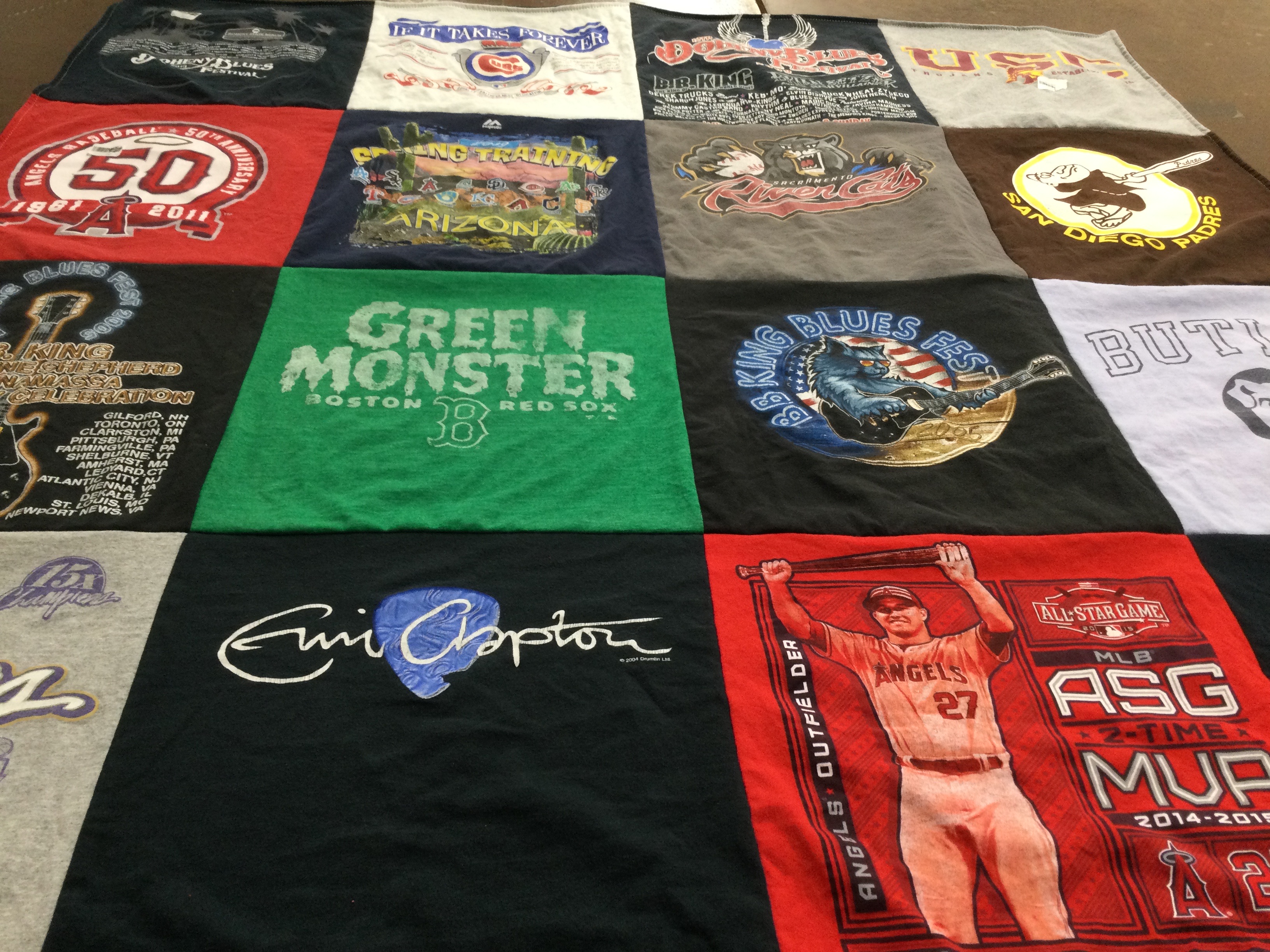 T-shirt quilt featuring boston red sox, los angeles angels by BreeLynn from CA