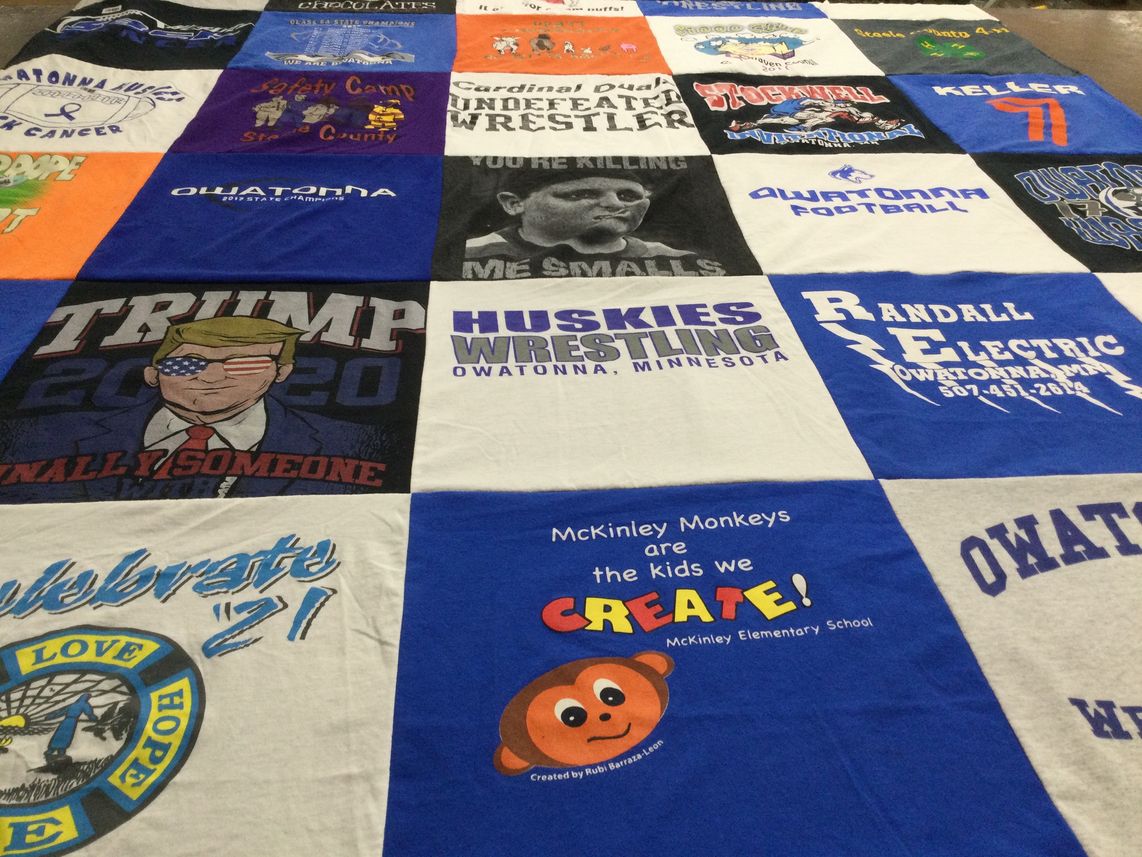 T-shirt quilt featuring owatonna football by Patricia  from MN