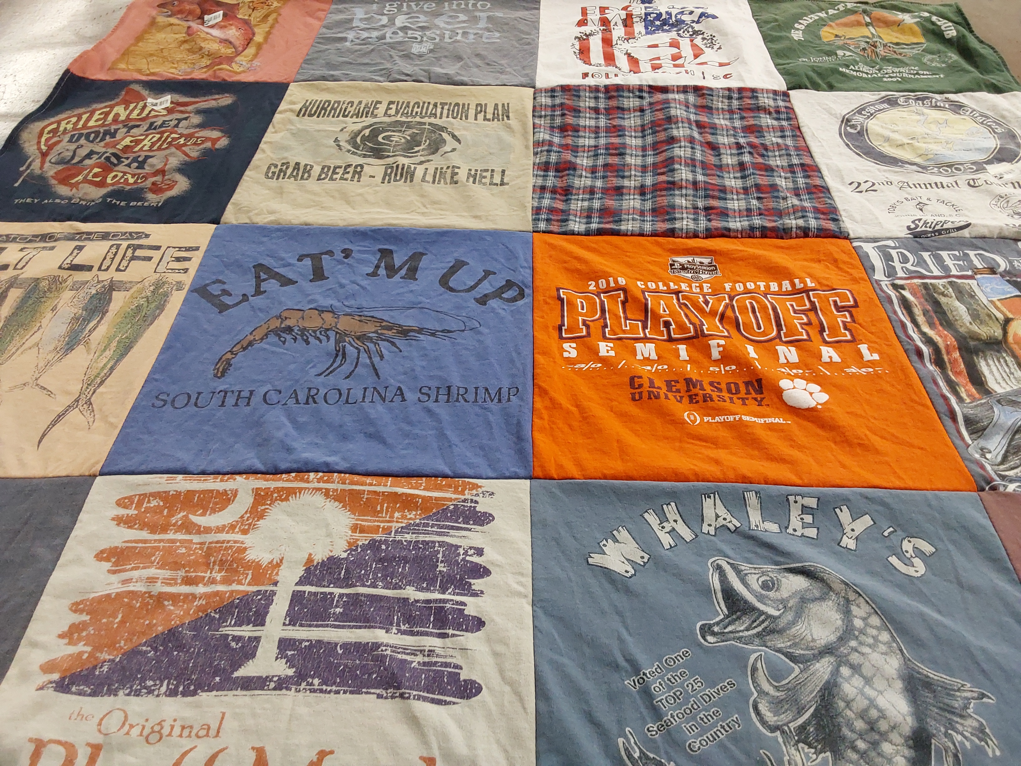 T-shirt quilt featuring clemson university by betsy from SC