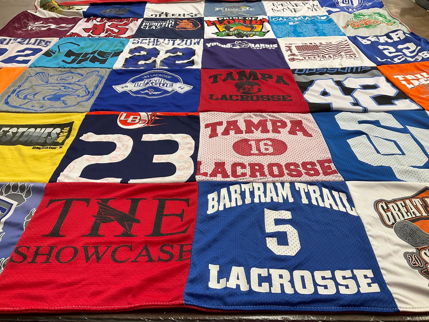 T-shirt quilt from bartram trail high school, university of tampa by Christine from FL