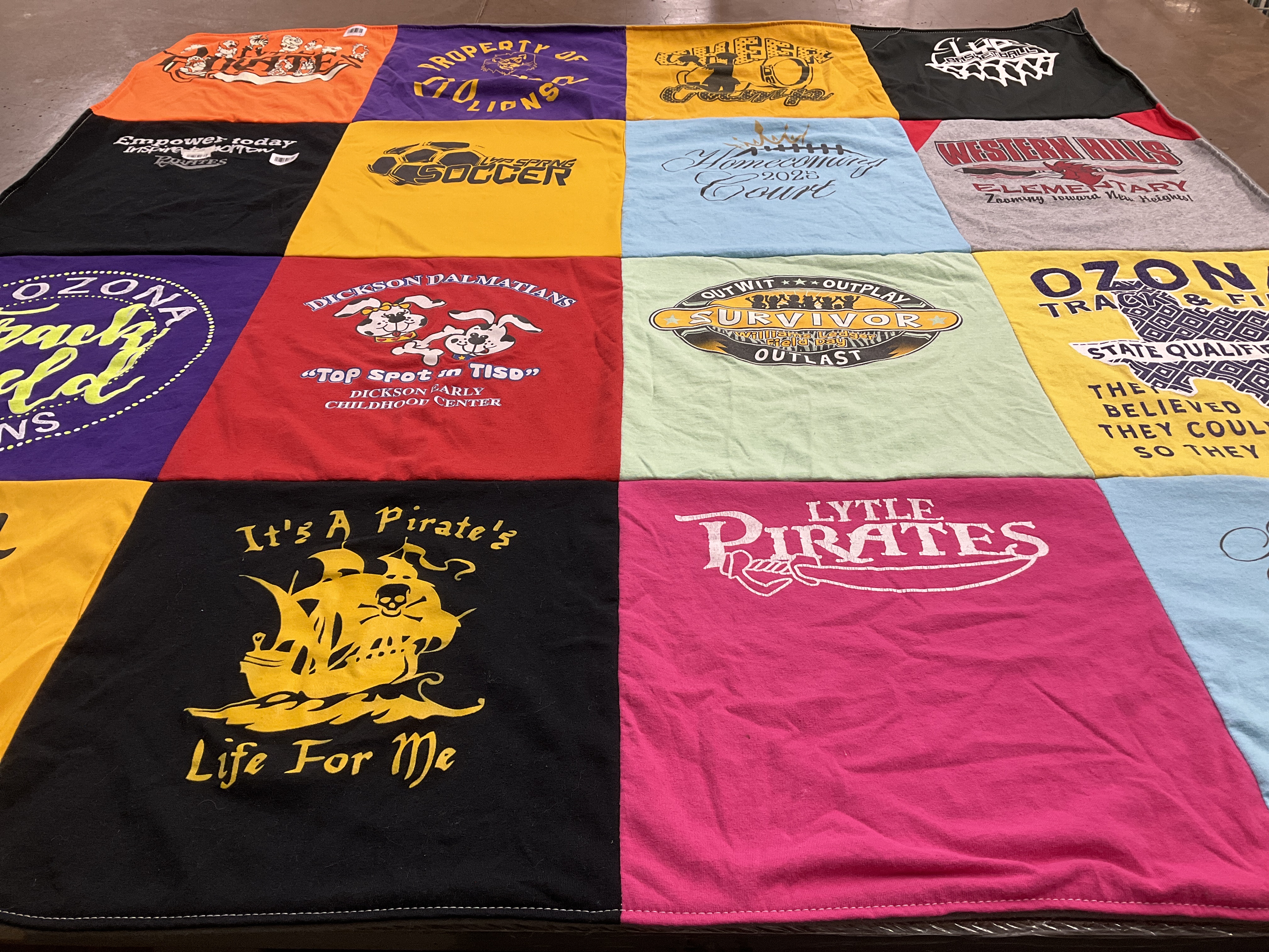 T-shirt quilt featuring lytle pirates by Emily from TX