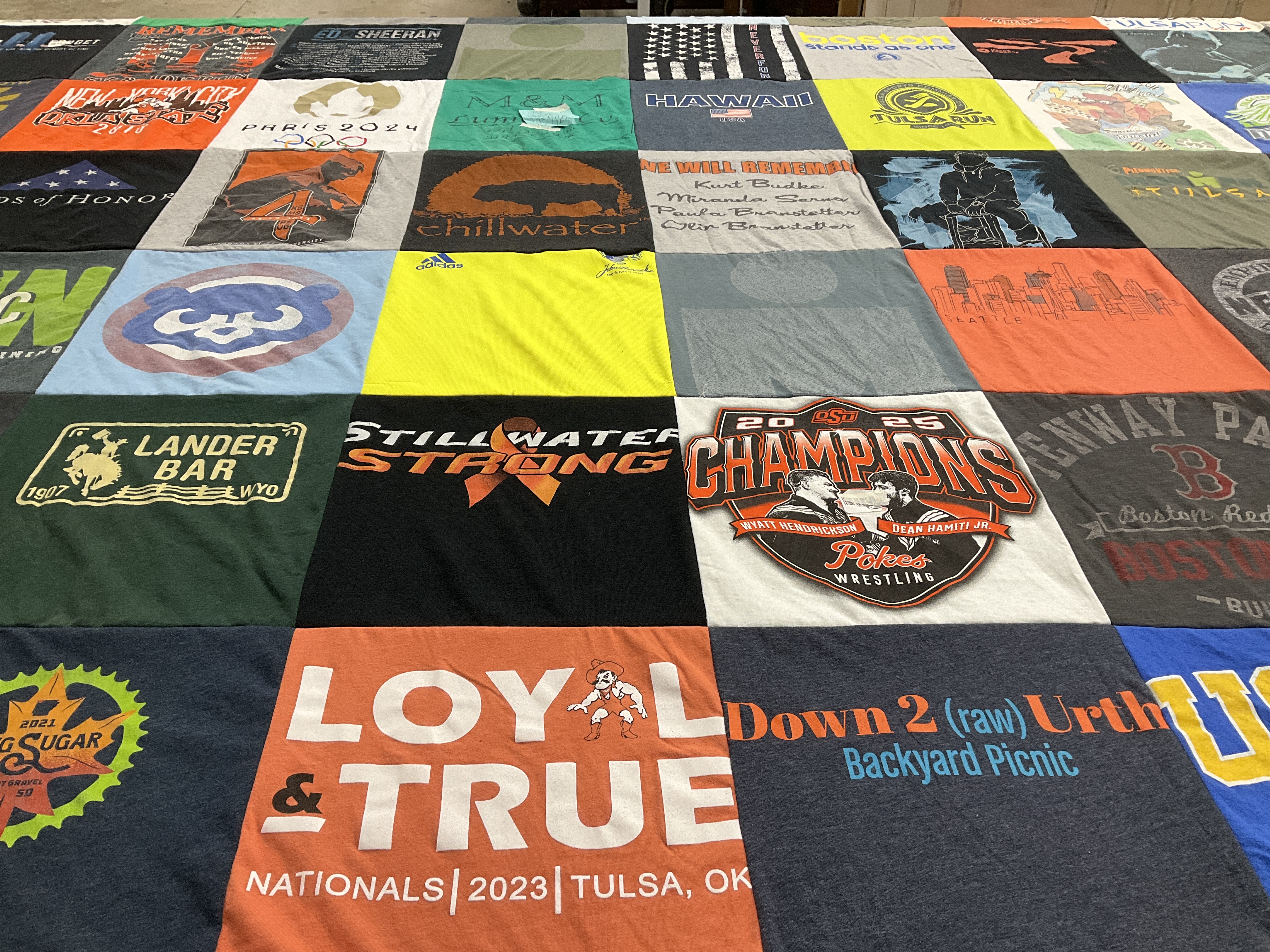 T-shirt quilt from oklahoma state university by Sean from OK