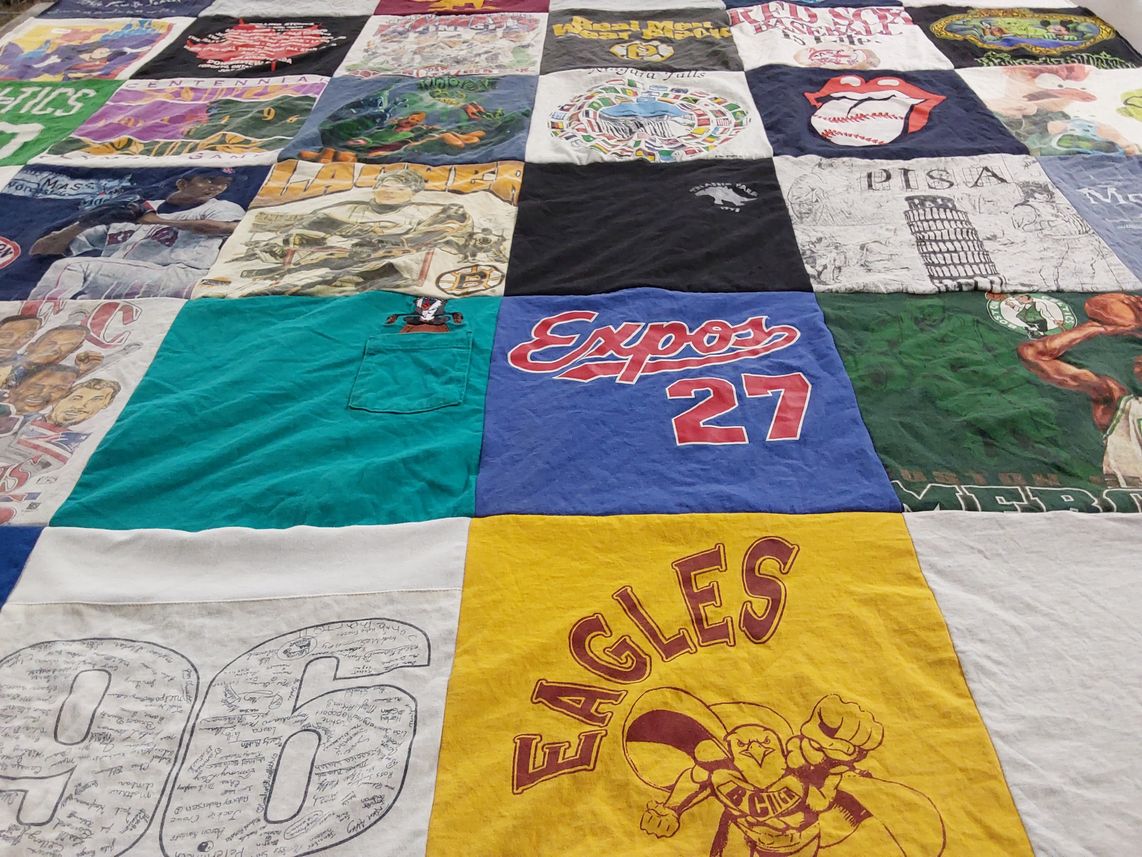 T-shirt quilt featuring expos, boston celtics by Mike from MA