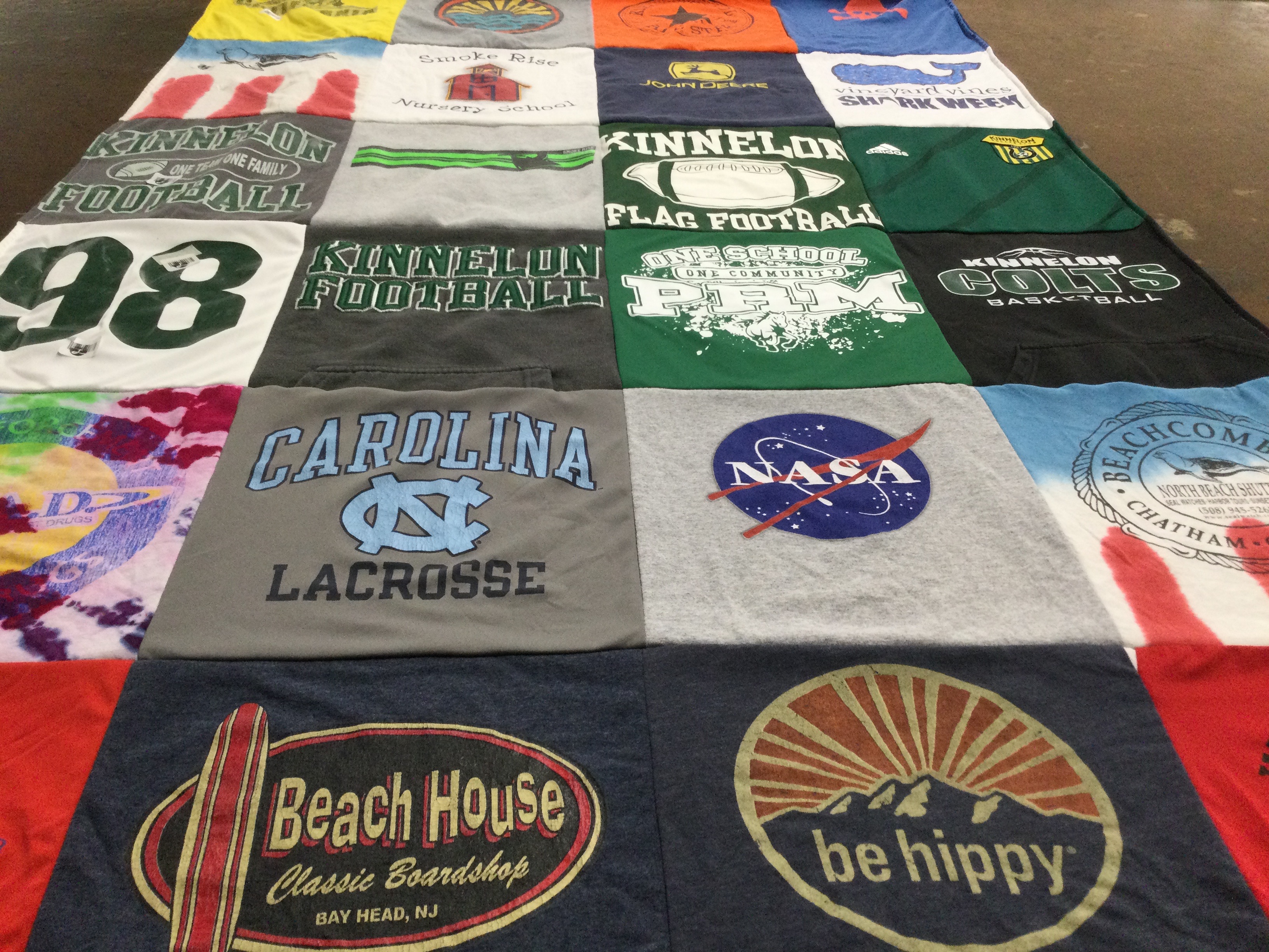 T-shirt quilt featuring kinnelon colts basketball, kinnelon football by Janet from FL