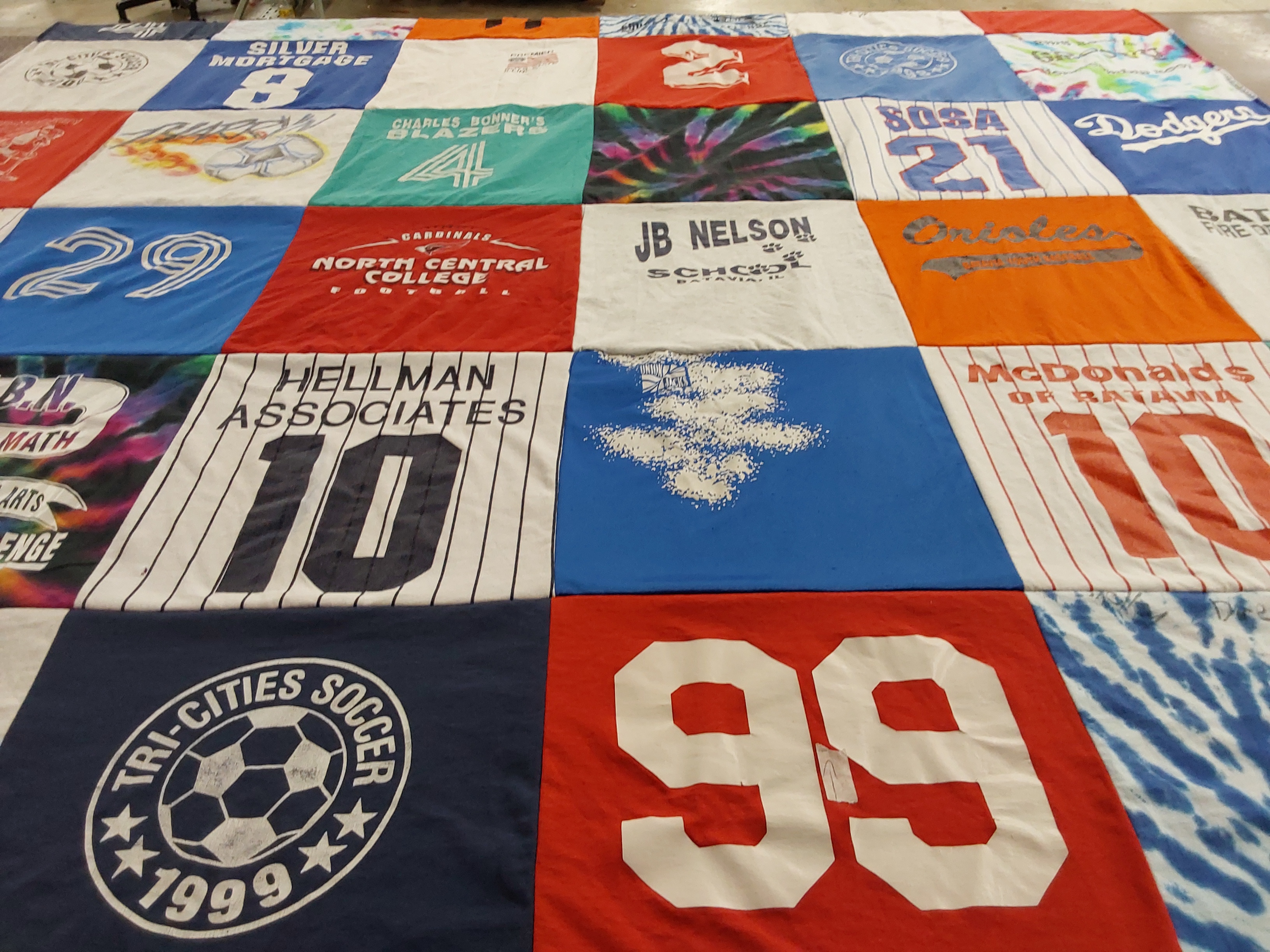 T-shirt quilt featuring tri-cities soccer by Willie from IL
