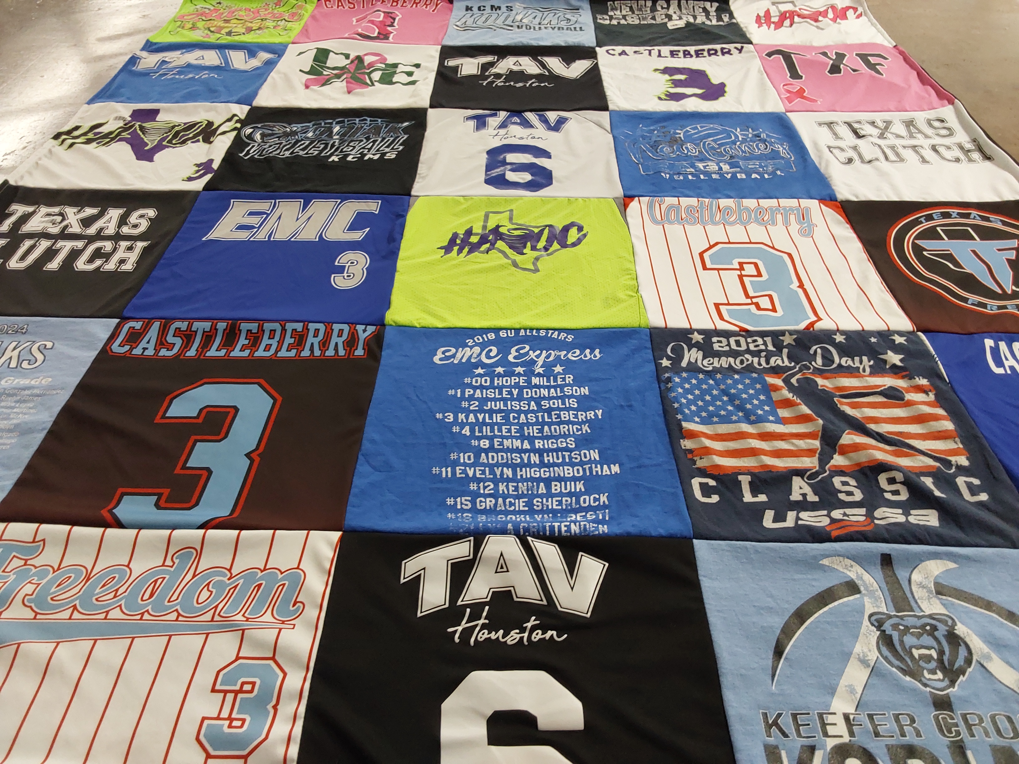T-shirt quilt featuring kaysville allstars by Amber from TX