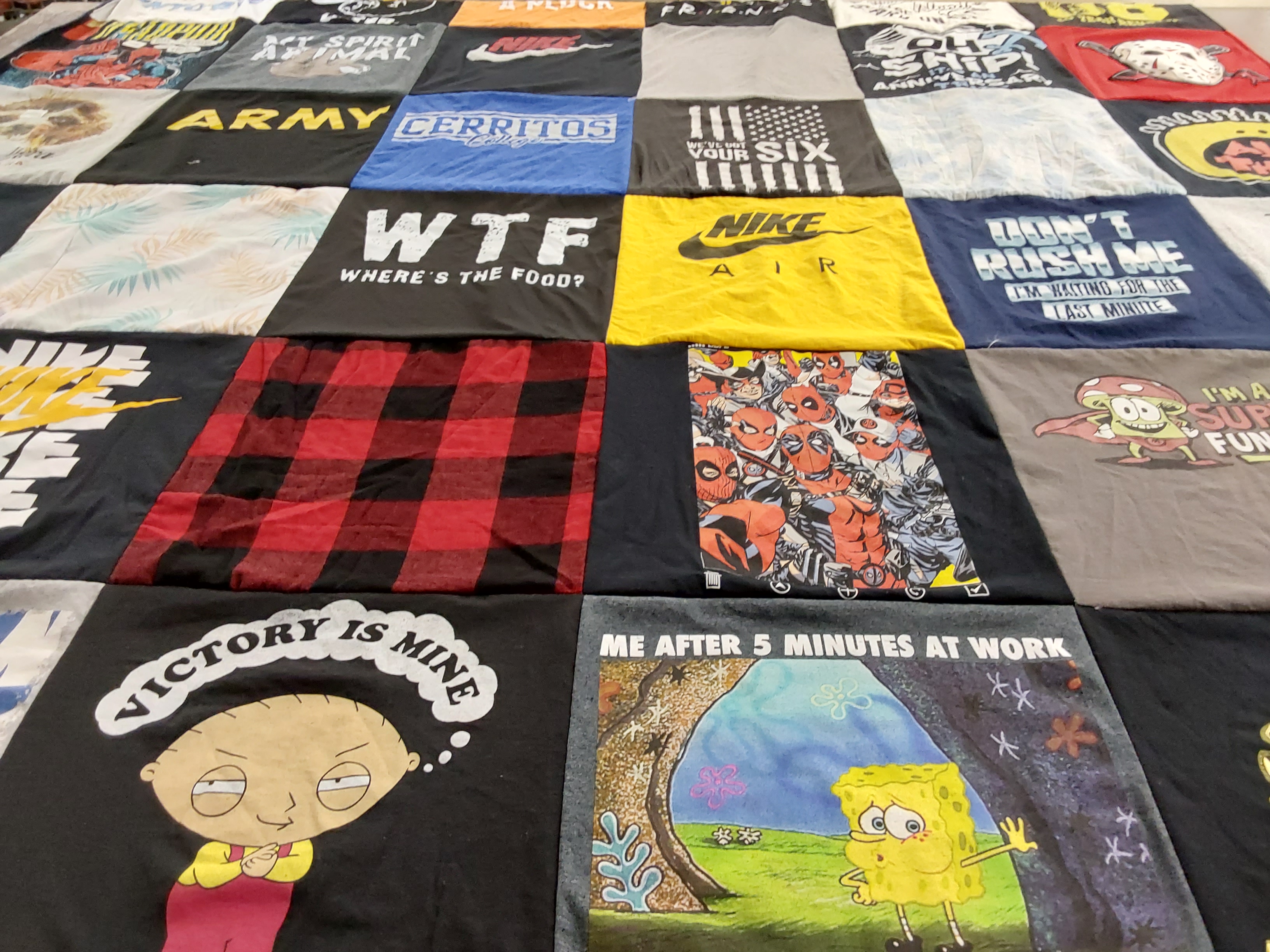 T-shirt quilt from cerritos college by Annalisa from NC