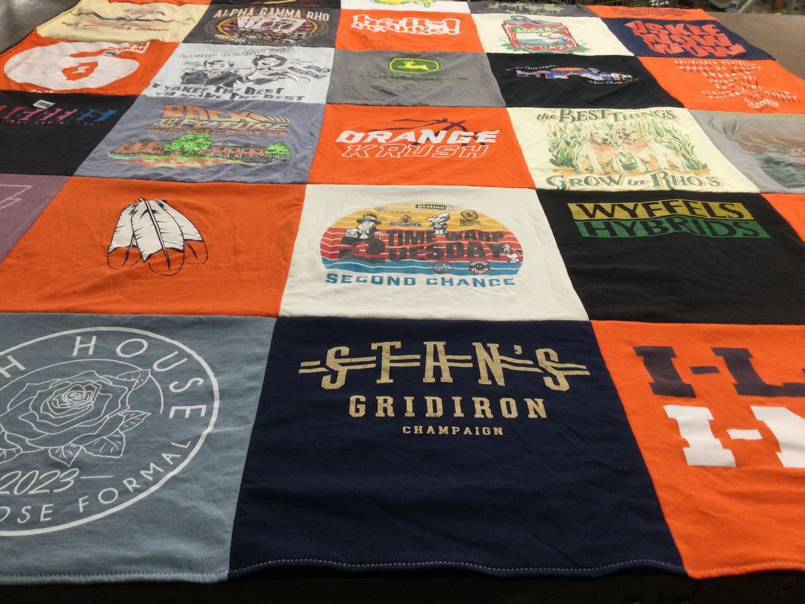 T-shirt quilt featuring university of illinois at urbana-champaign football by Ryan from IL