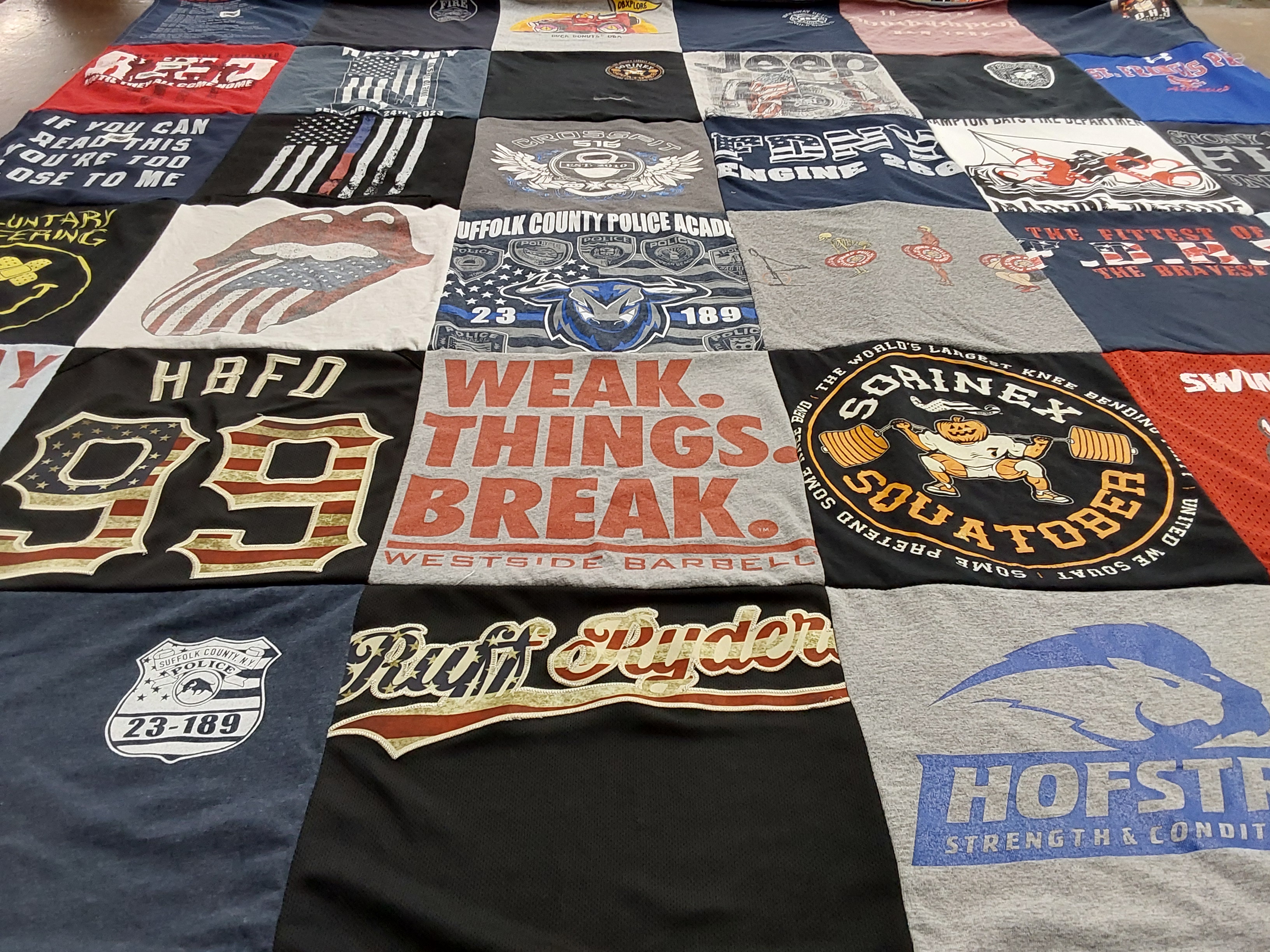 T-shirt quilt from hofstra university by Domenica from NY
