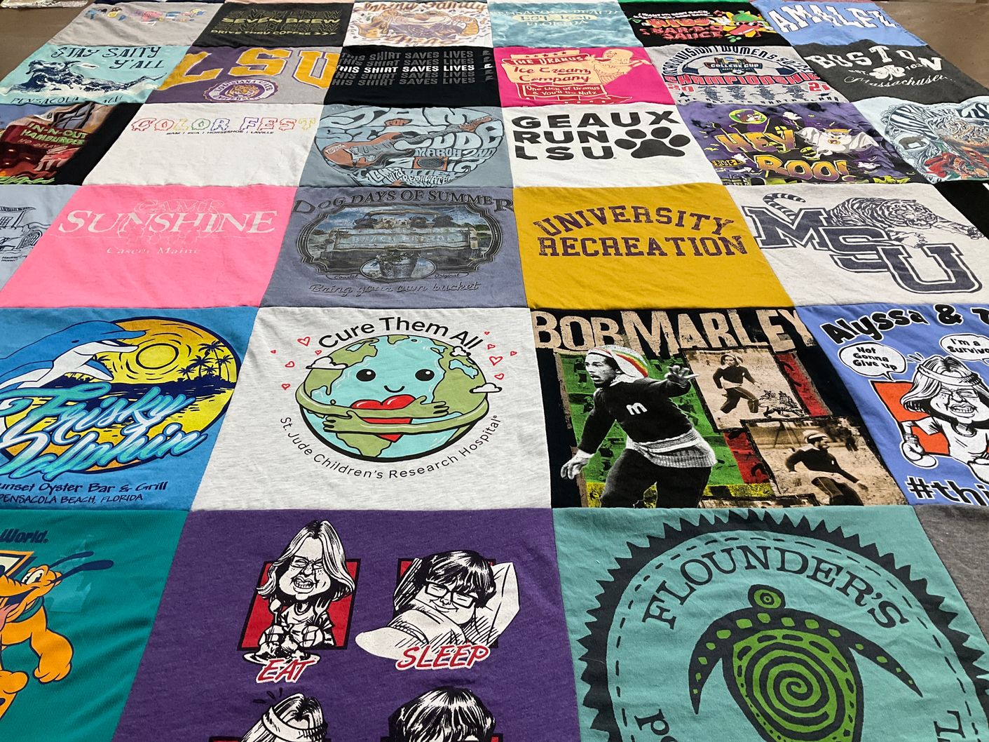 T-shirt quilt featuring lsu, mississippi state university by Michelle from TN