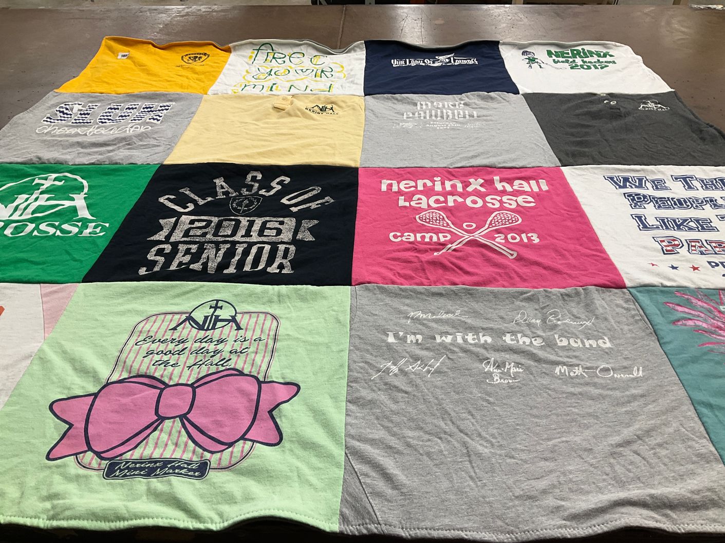 T-shirt quilt from nerinx hall high school by laura from MO