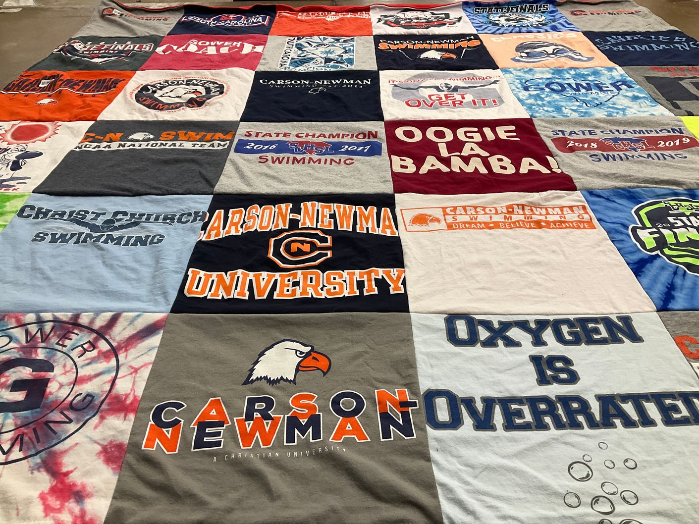 T-shirt quilt from carson-newman university by Kimberly from SC