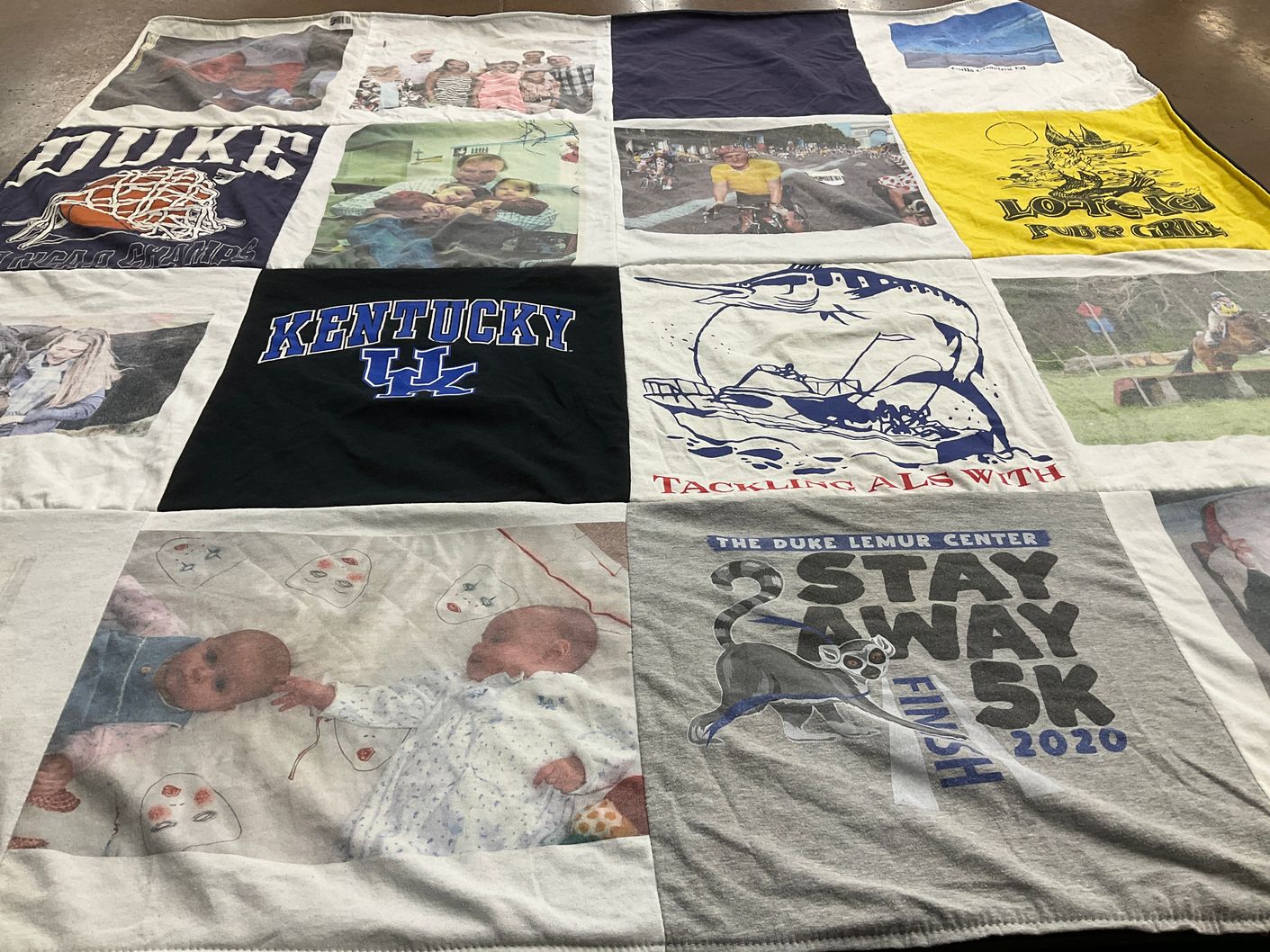 T-shirt quilt from duke university, university of kentucky by Desiree from DE