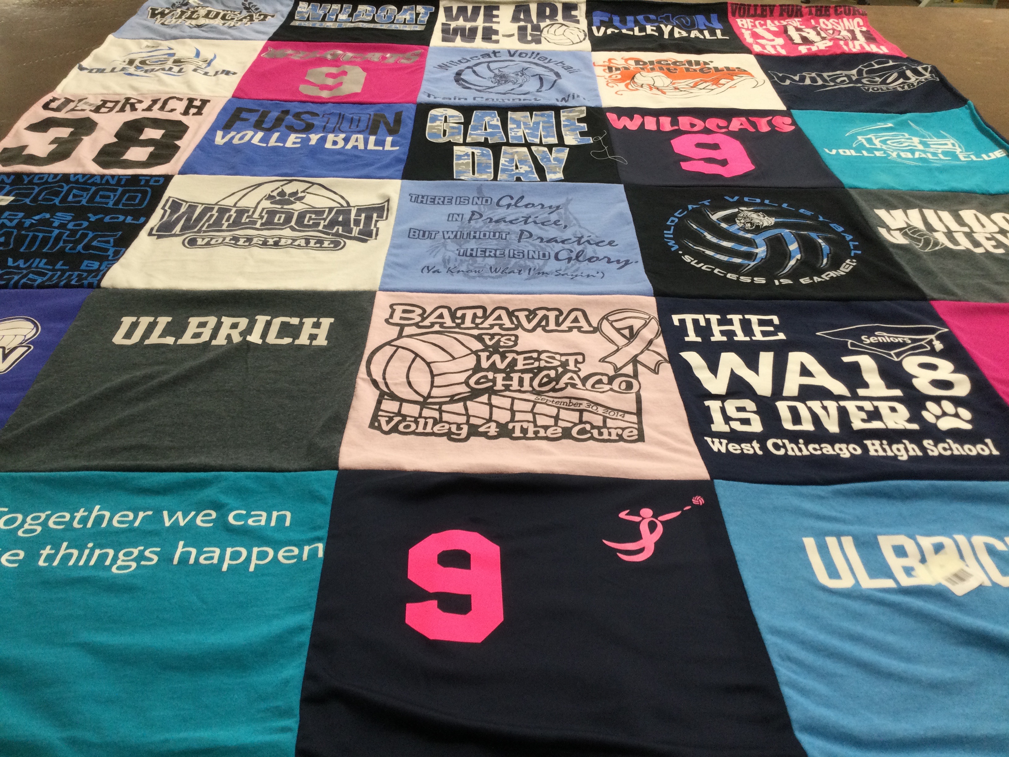 T-shirt quilt from west chicago high school by Sophia from IL