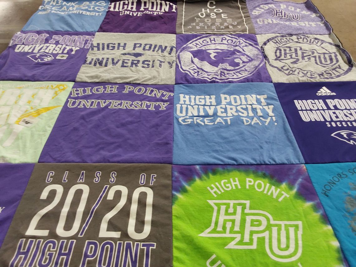 T-shirt quilt featuring high point university soccer by Celia from PA