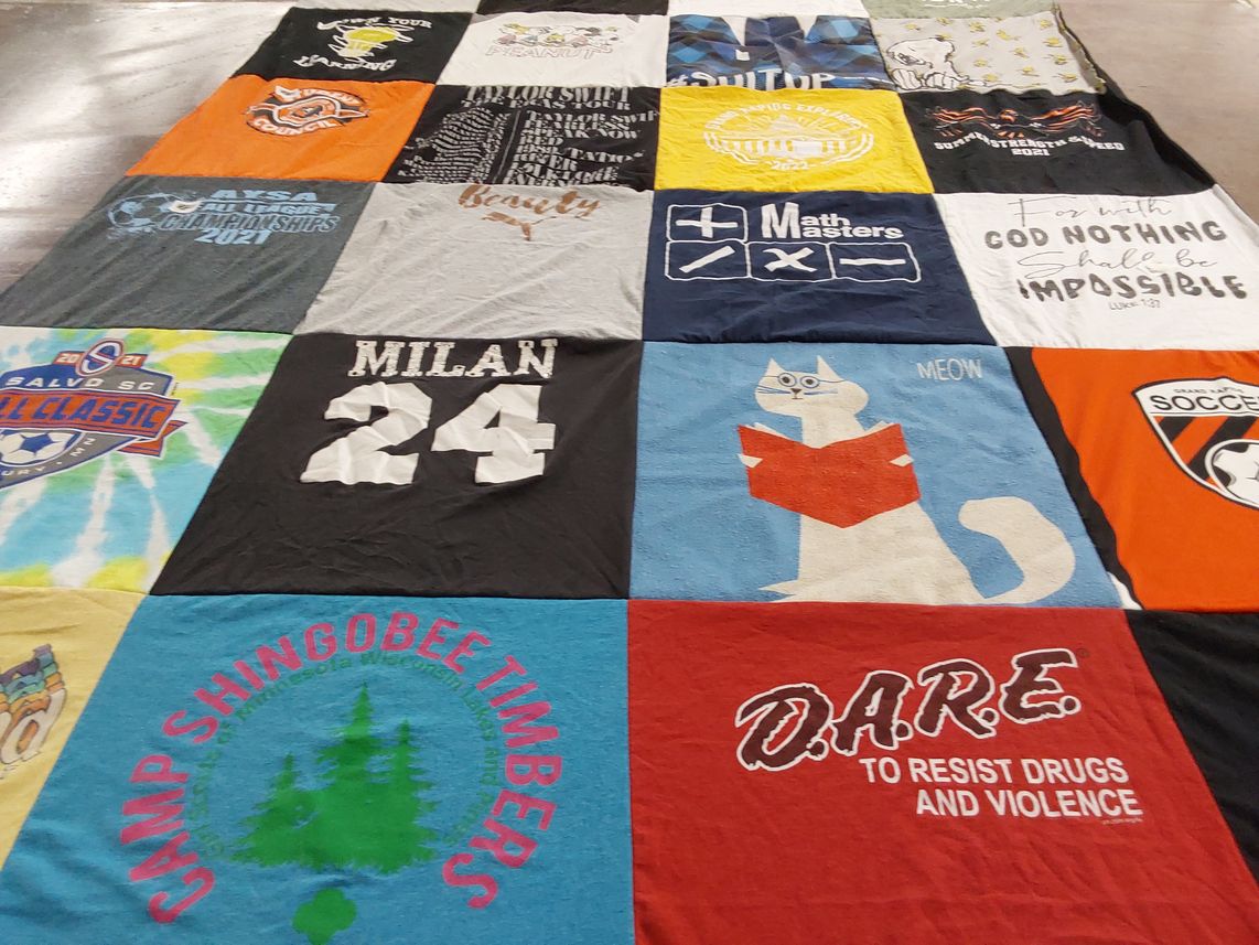 T-shirt quilt featuring grand rapids soccer club by Amy from MN
