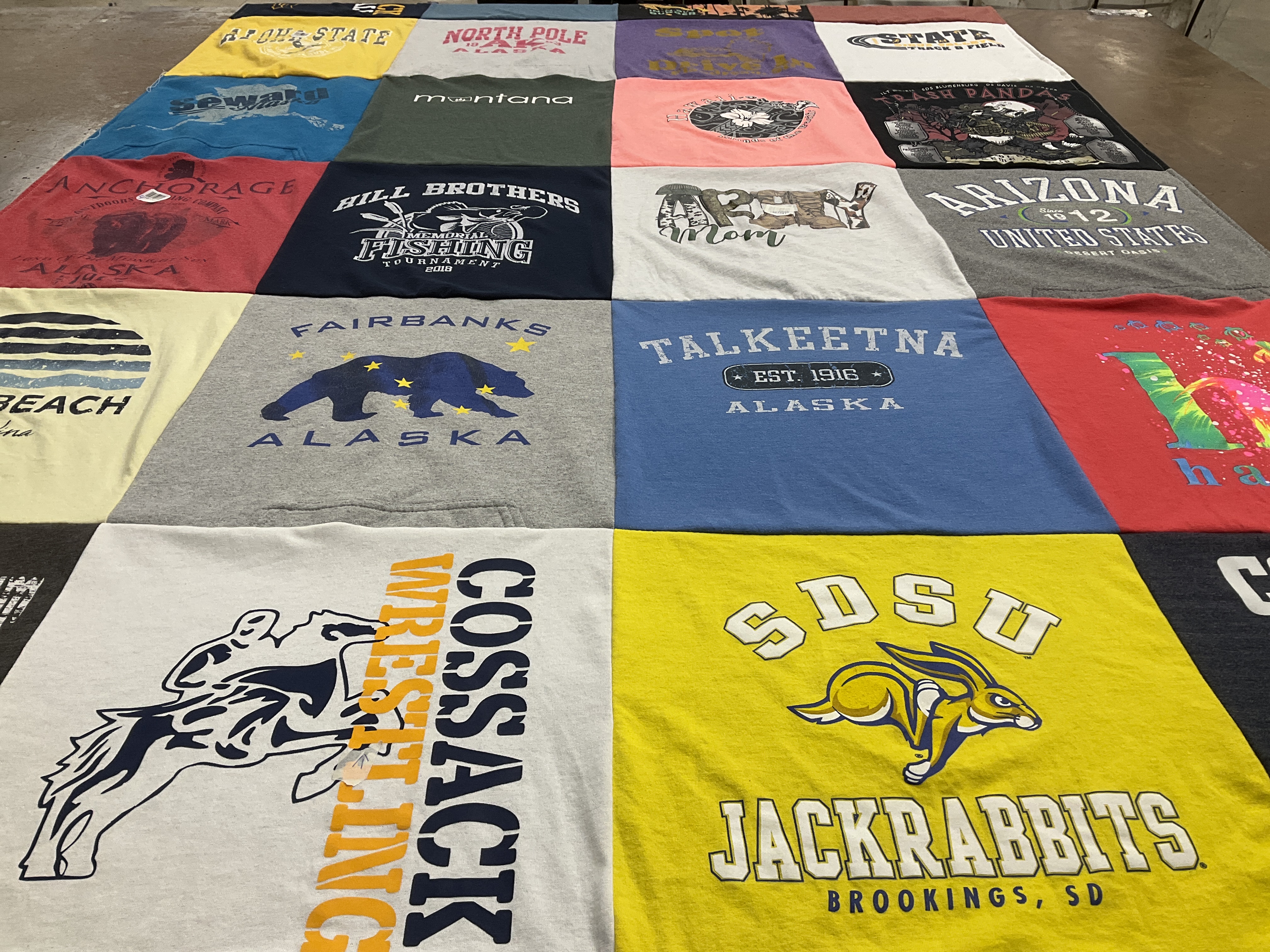 T-shirt quilt featuring south dakota state university jackrabbits by Jennifer from MN