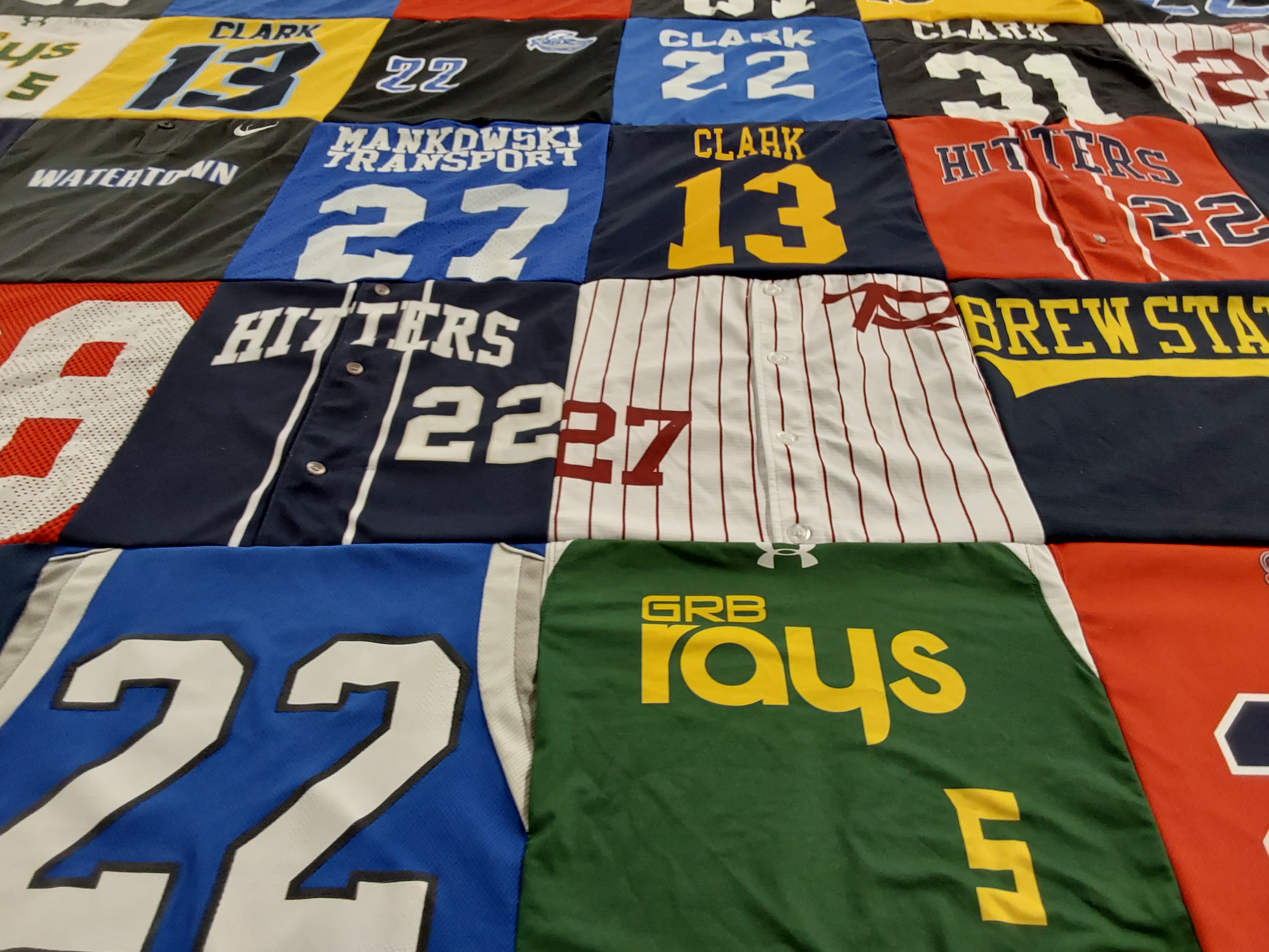 T-shirt quilt from clark university by Lori from WI