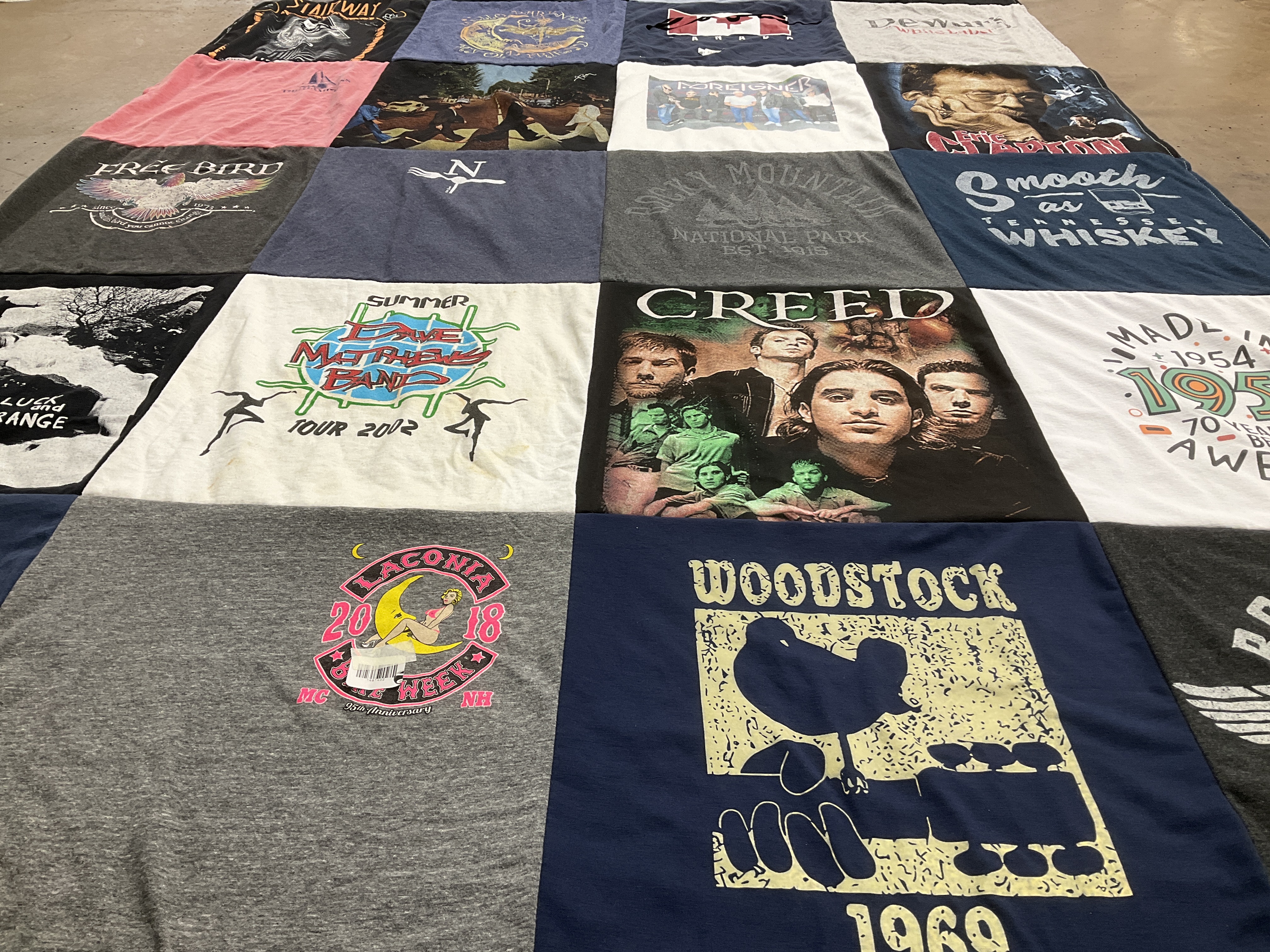 T-shirt quilt from laconia college by Anne from CT