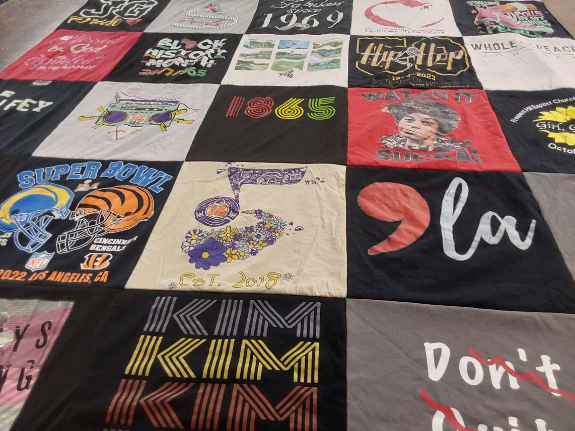 T-shirt quilt featuring cincinnati bengals by Kimberly from MO