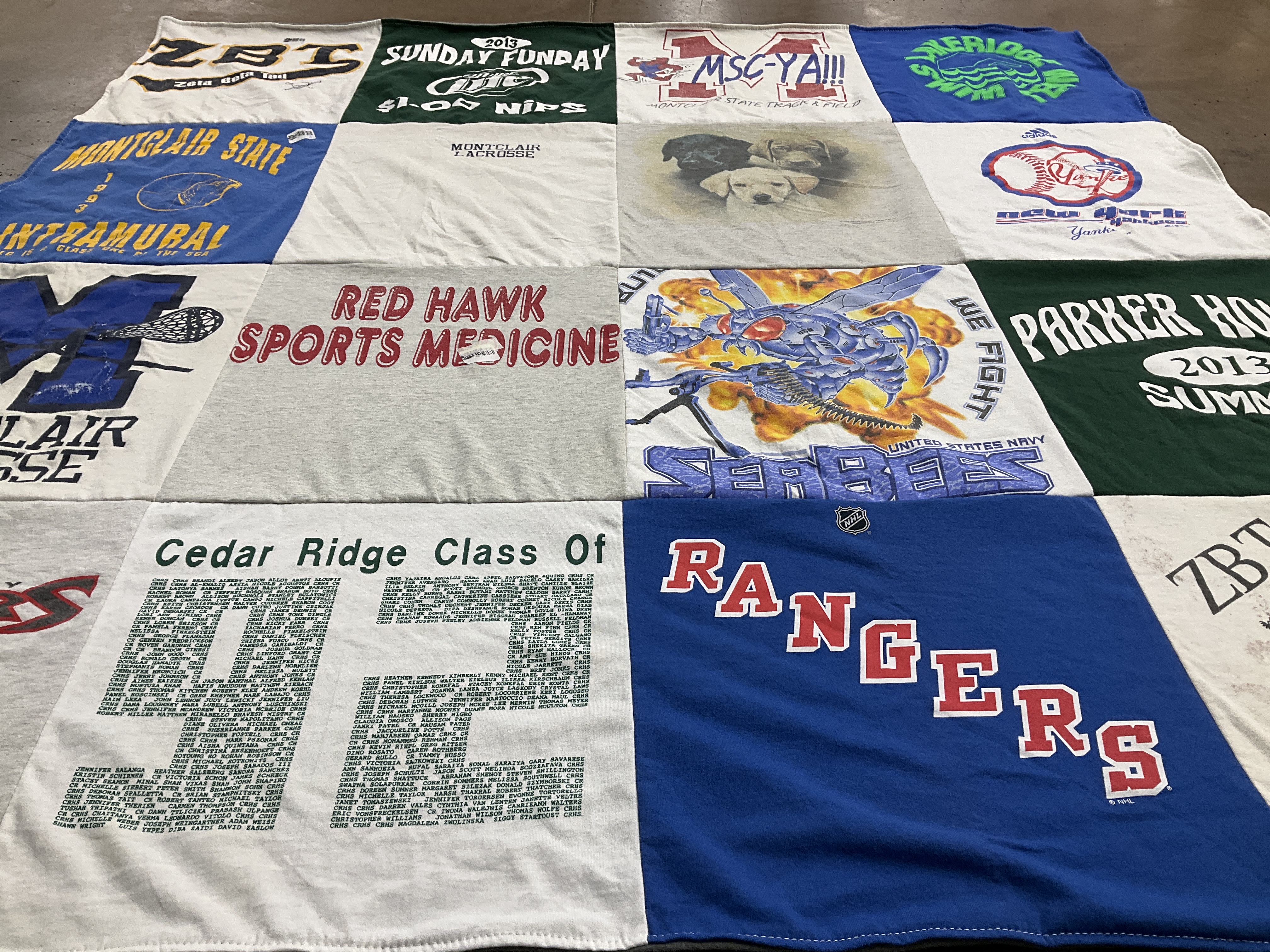 T-shirt quilt featuring new york rangers by Barry from NJ
