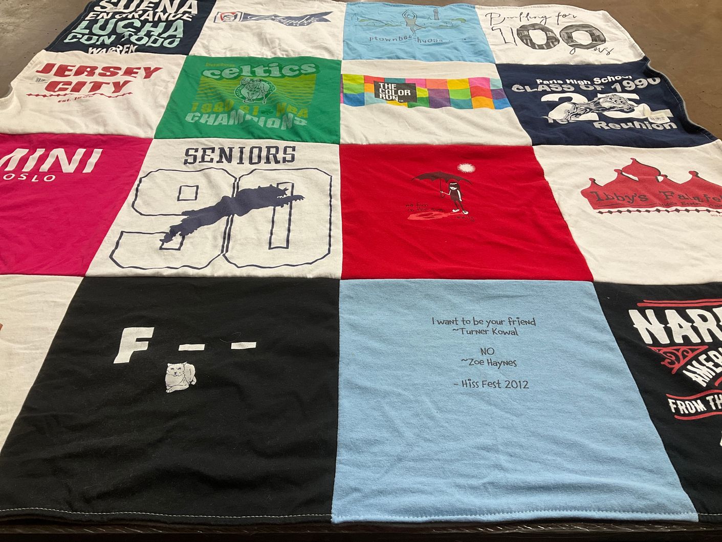 T-shirt quilt featuring boston celtics by Kristy from MA