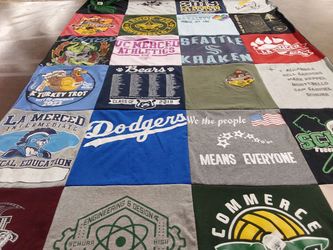 T-shirt quilt featuring los angeles dodgers by Elvira from CA