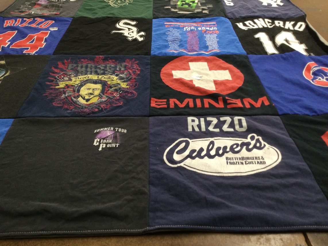 T-shirt quilt featuring chicago cubs, chicago white sox by Sharon from IL